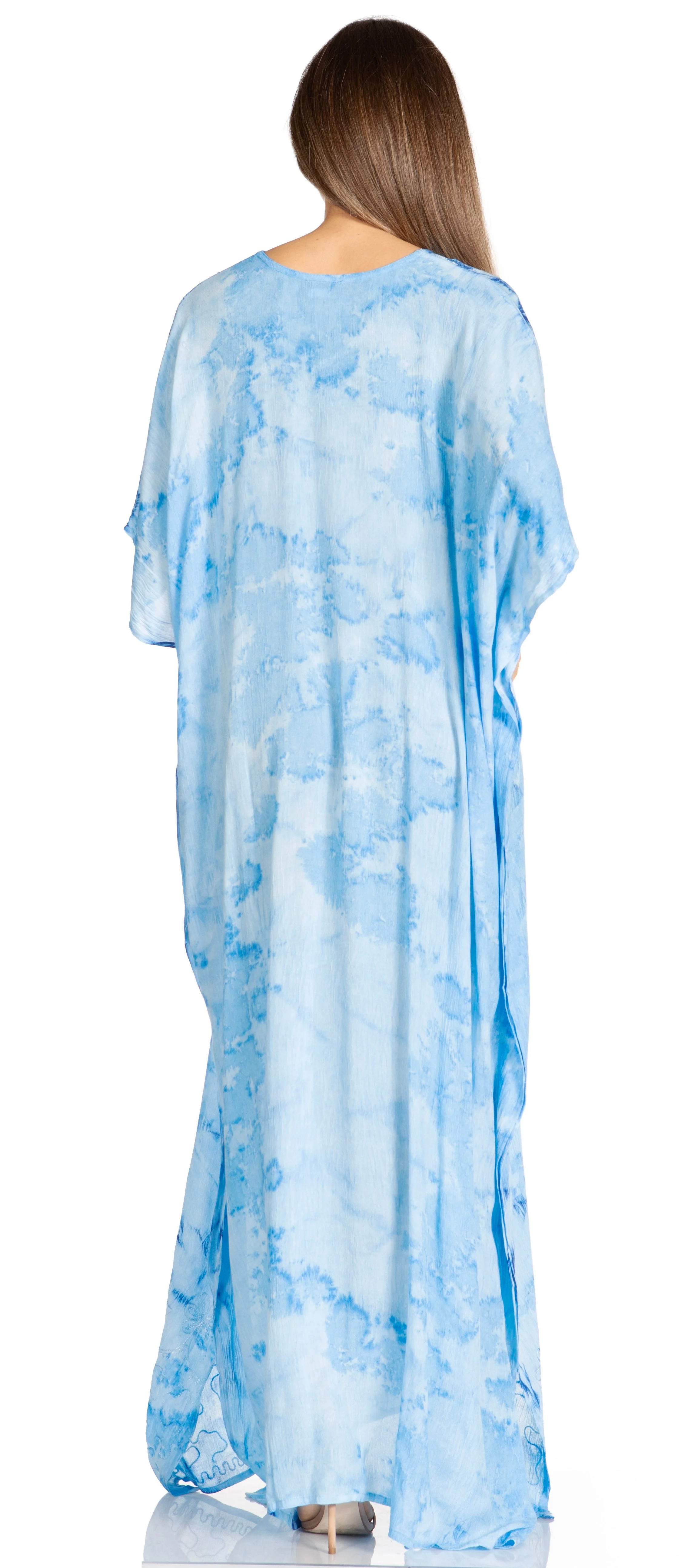 Sakkas Pilar Petite Women's Beach Maxi Caftan Dress in Short Sleeve Casual Style - Image 42