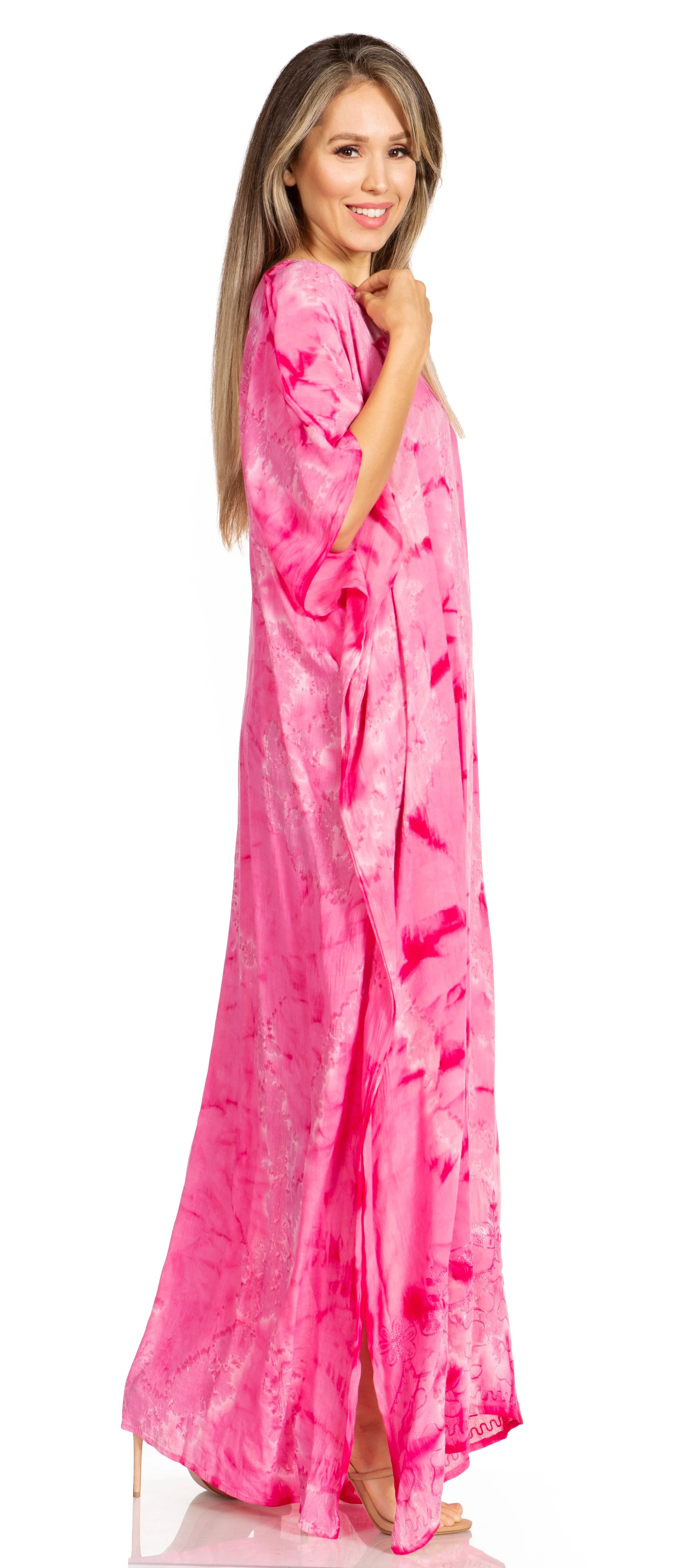 Sakkas Pilar Petite Women's Beach Maxi Caftan Dress in Short Sleeve Casual Style - Image 49