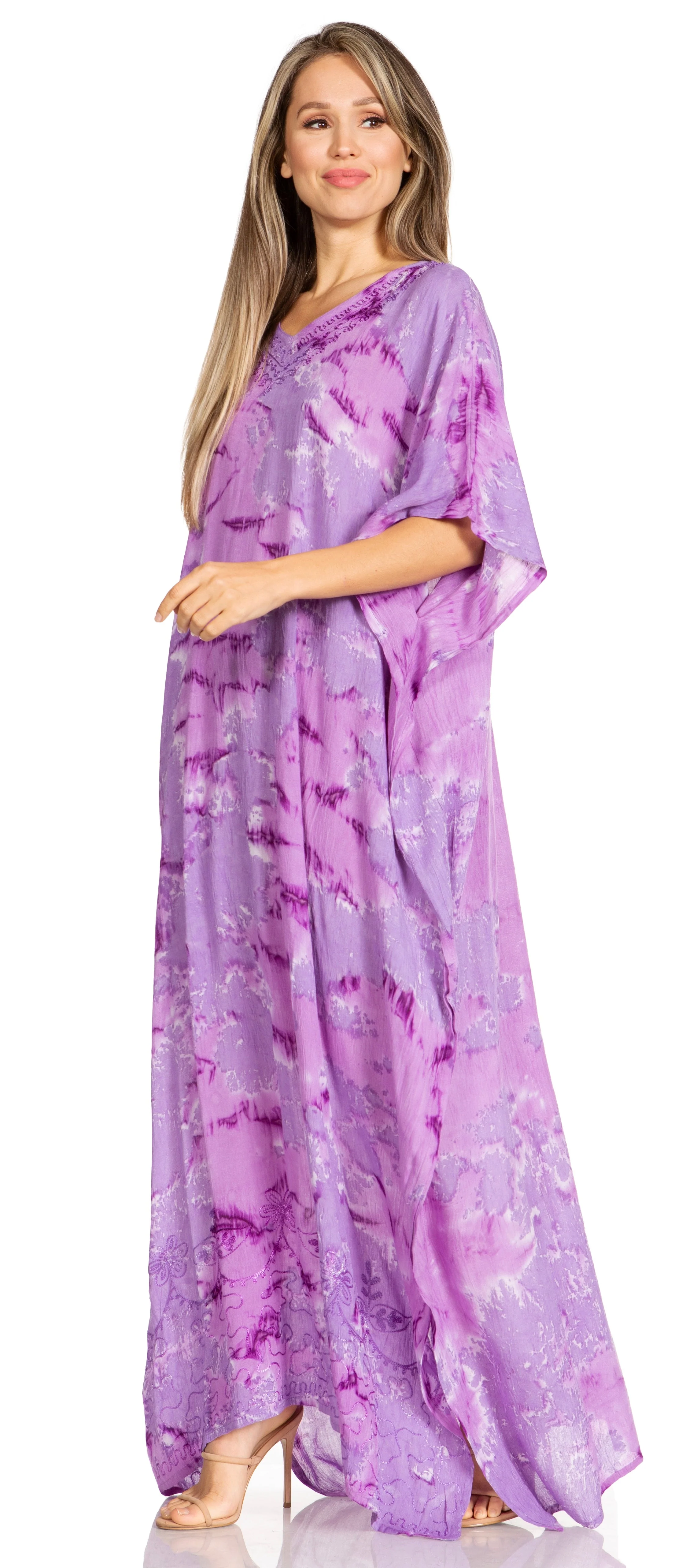 Sakkas Pilar Petite Women's Beach Maxi Caftan Dress in Short Sleeve Casual Style - Image 53