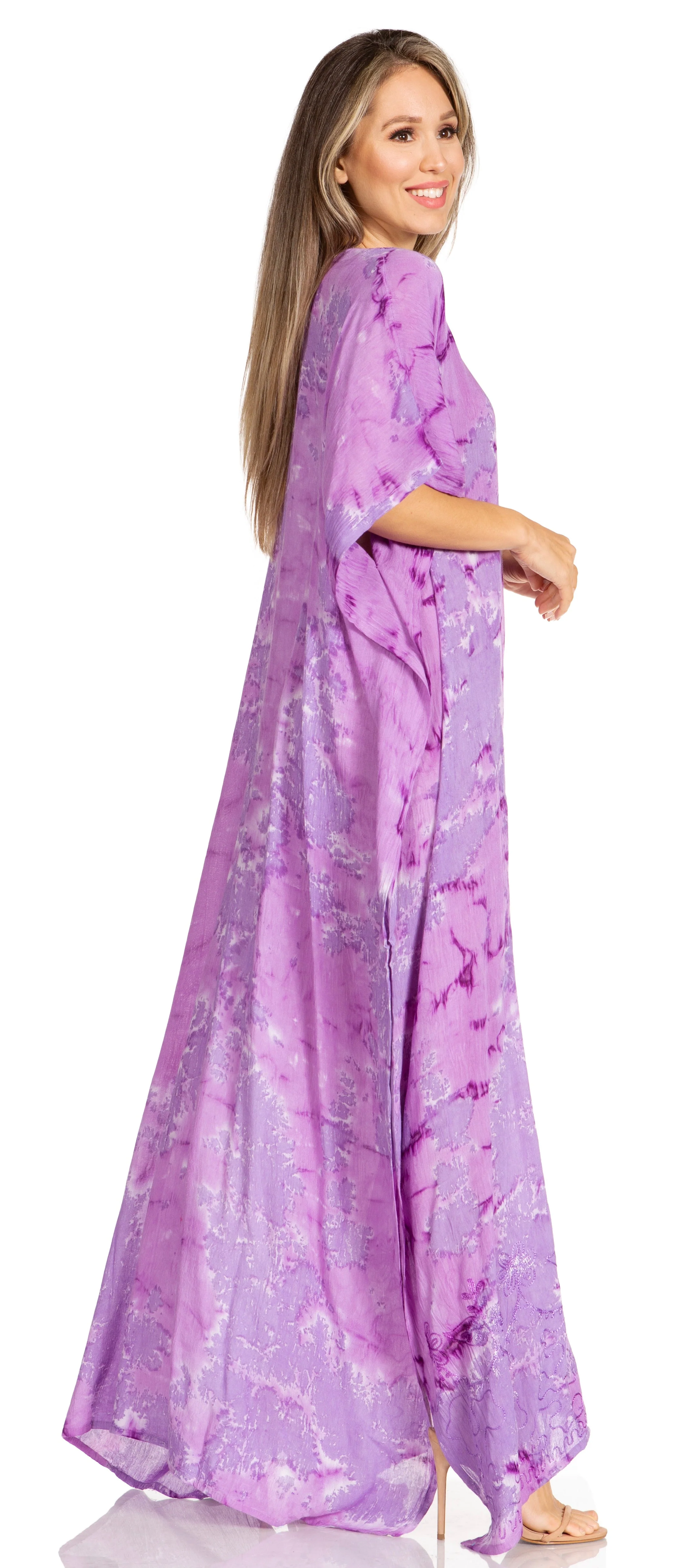 Sakkas Pilar Petite Women's Beach Maxi Caftan Dress in Short Sleeve Casual Style - Image 54