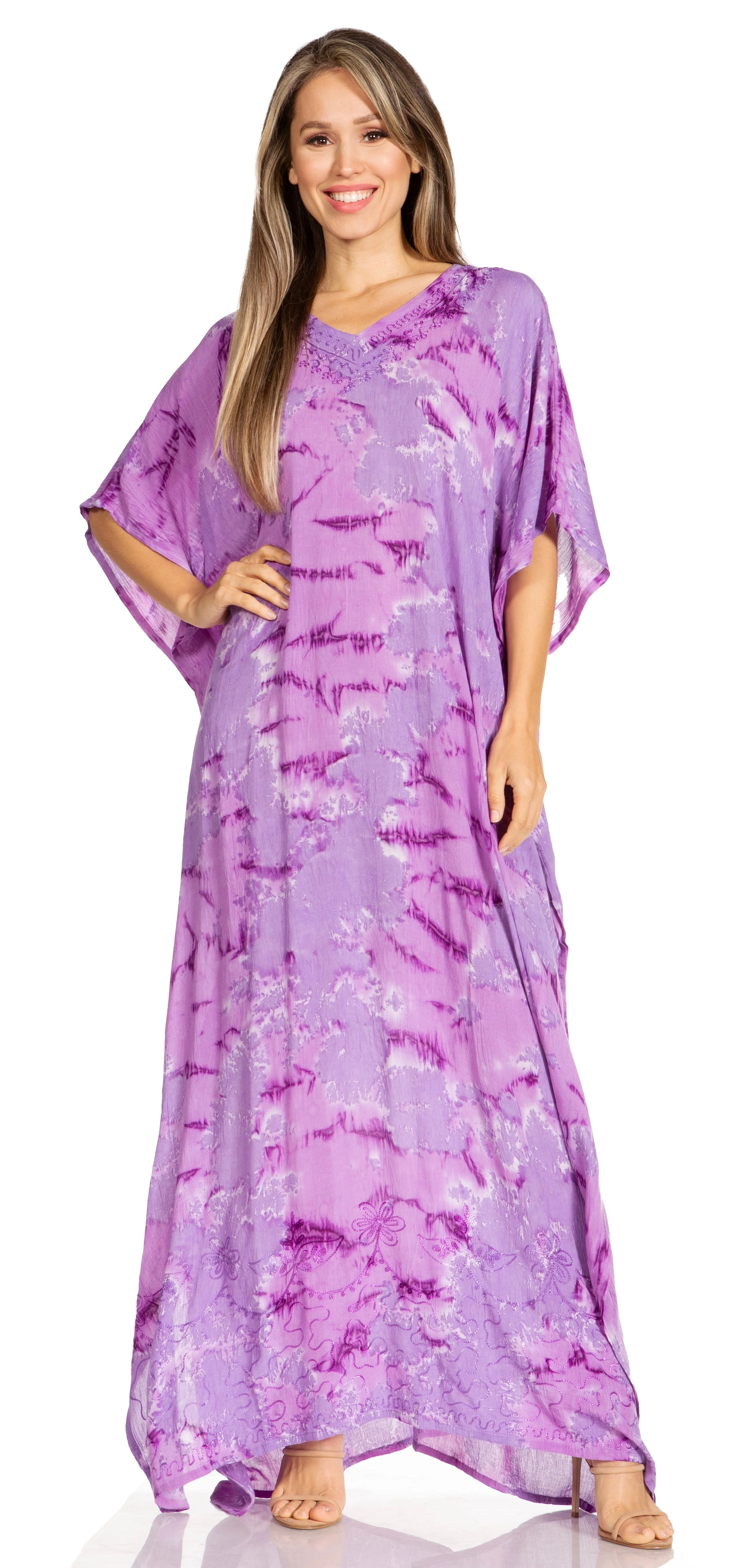 Sakkas Pilar Petite Women's Beach Maxi Caftan Dress in Short Sleeve Casual Style - Image 55