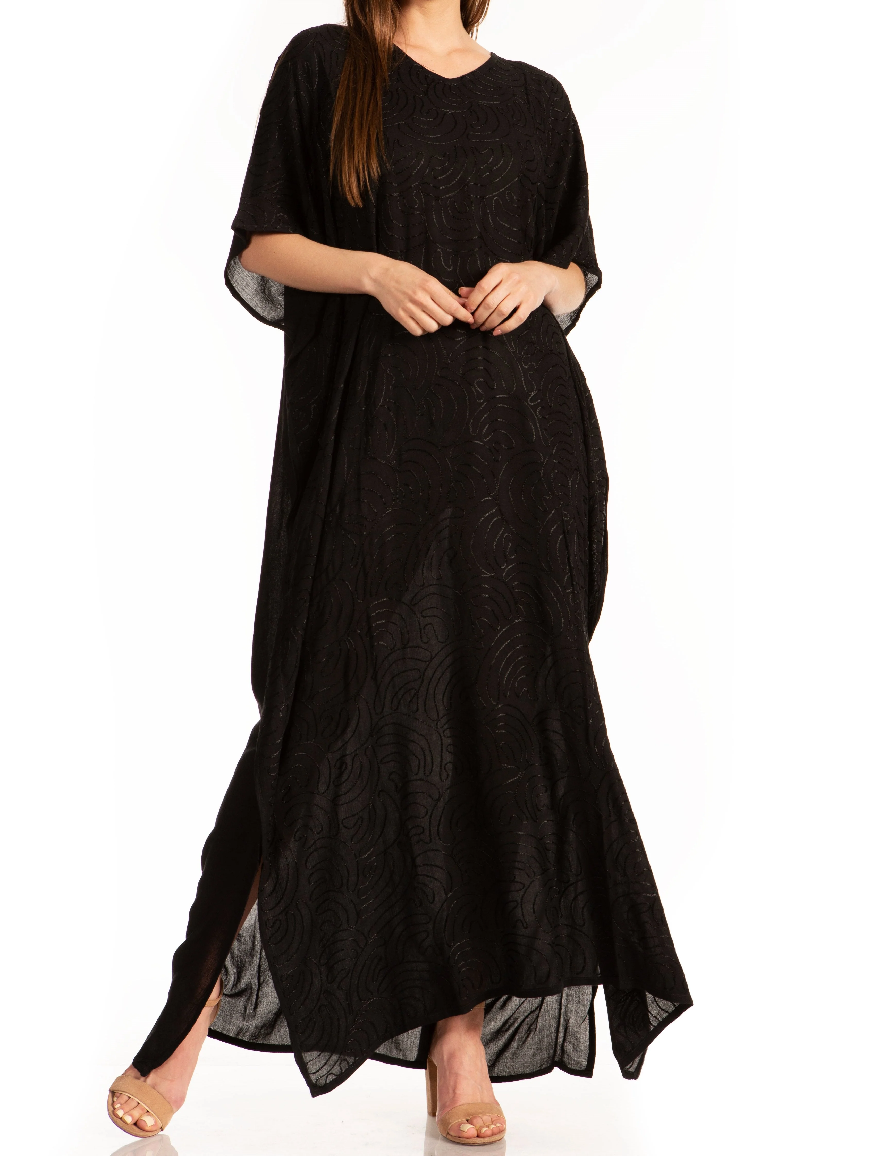 Sakkas Pilar Petite Women's Beach Maxi Caftan Dress in Short Sleeve Casual Style - Image 56
