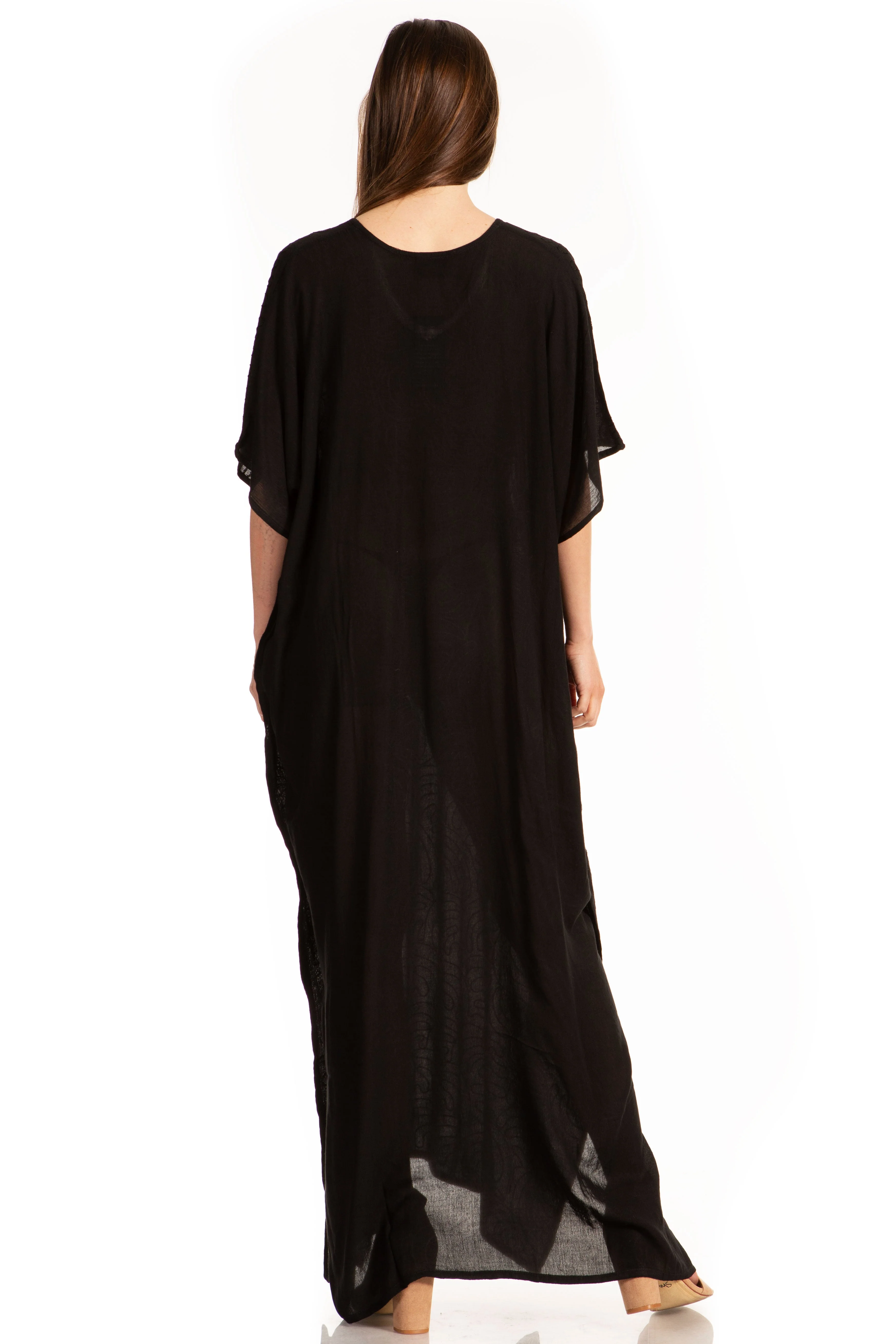 Sakkas Pilar Petite Women's Beach Maxi Caftan Dress in Short Sleeve Casual Style - Image 57