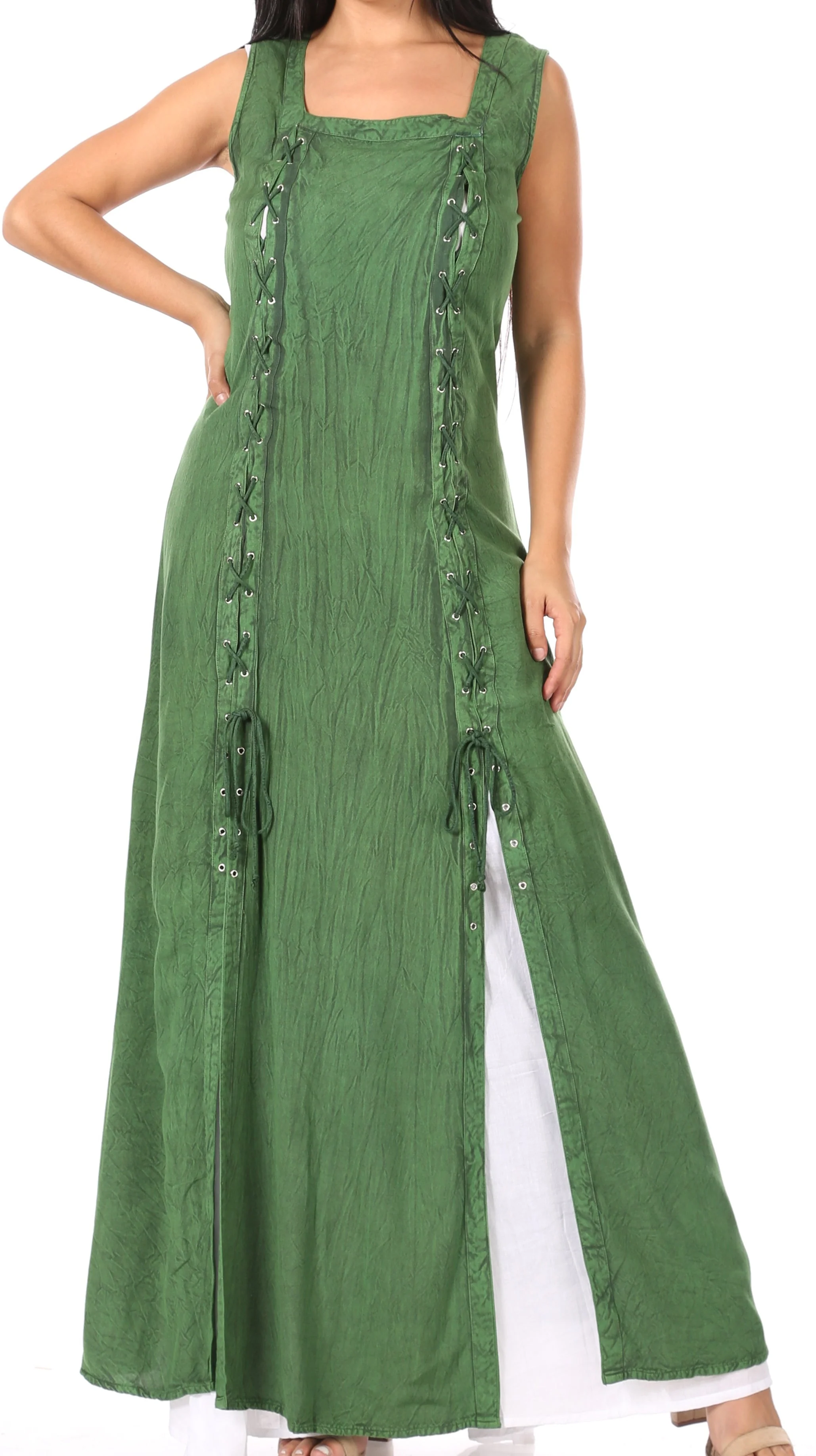 Sakkas Riva Women's Sleeveless Chemise + Over Dress Medieval Celtic Renaissance - Image 11