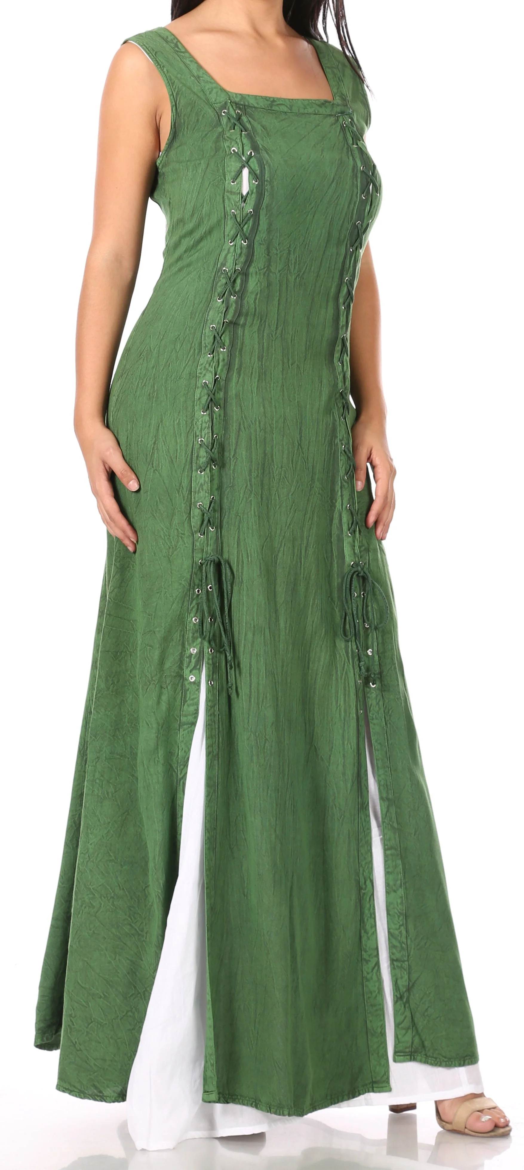 Sakkas Riva Women's Sleeveless Chemise + Over Dress Medieval Celtic Renaissance - Image 14