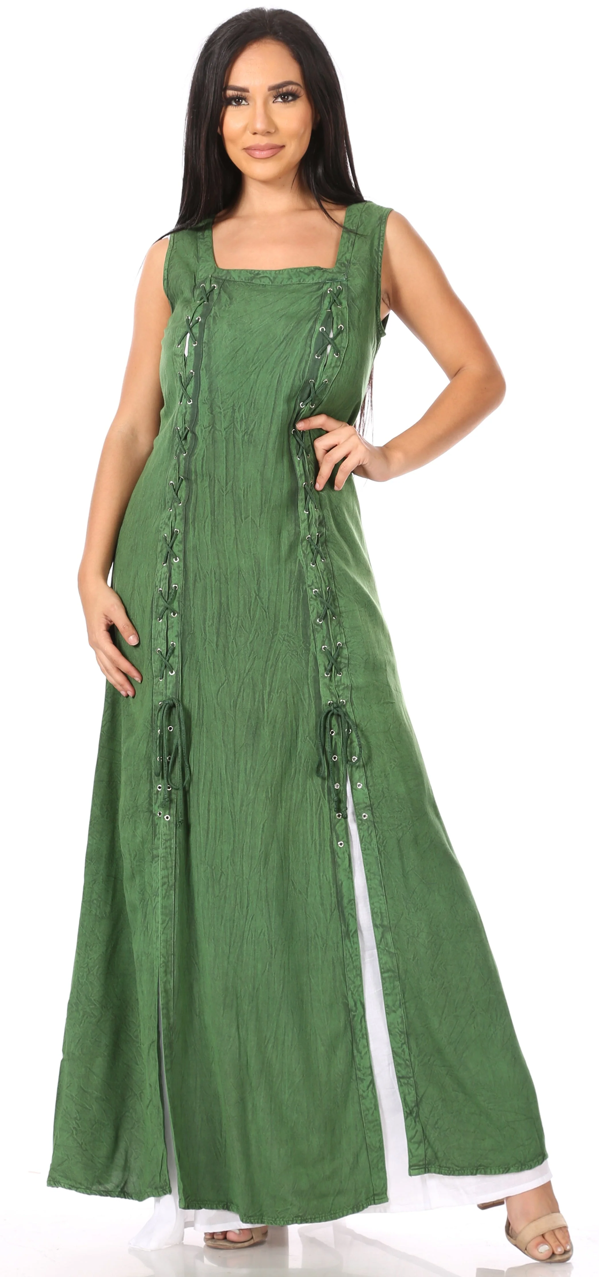 Sakkas Riva Women's Sleeveless Chemise + Over Dress Medieval Celtic Renaissance - Image 15