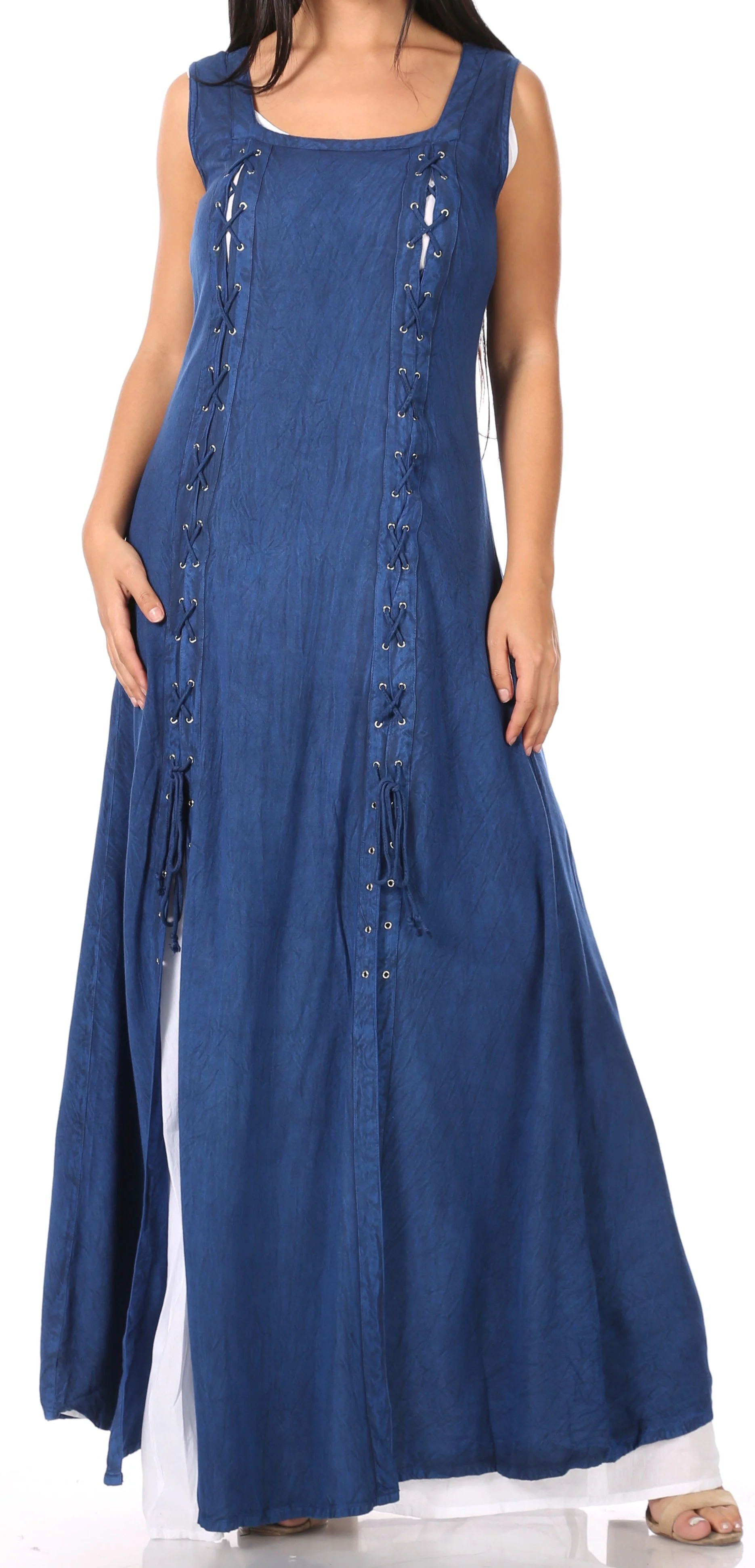 Sakkas Riva Women's Sleeveless Chemise + Over Dress Medieval Celtic Renaissance - Image 16
