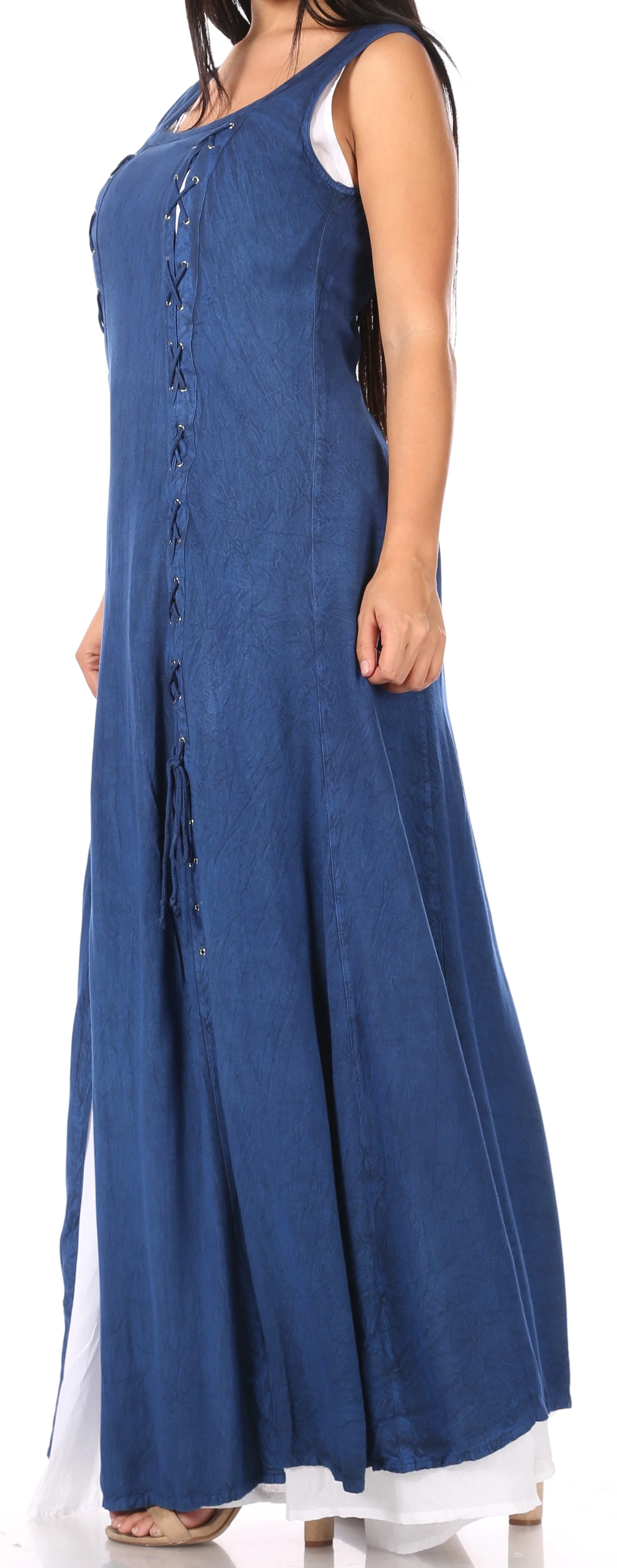 Sakkas Riva Women's Sleeveless Chemise + Over Dress Medieval Celtic Renaissance - Image 19