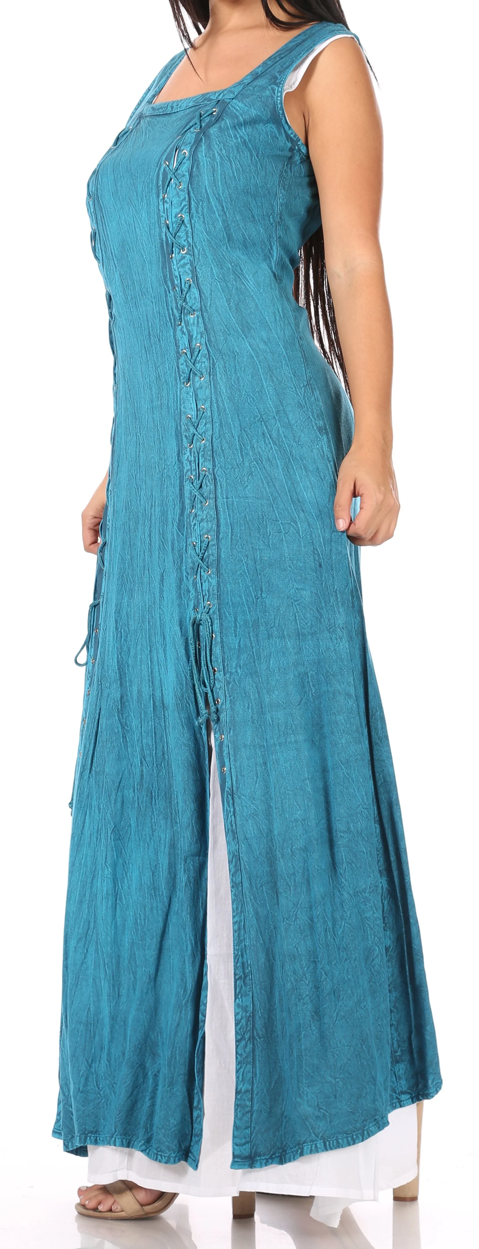 Sakkas Riva Women's Sleeveless Chemise + Over Dress Medieval Celtic Renaissance - Image 23
