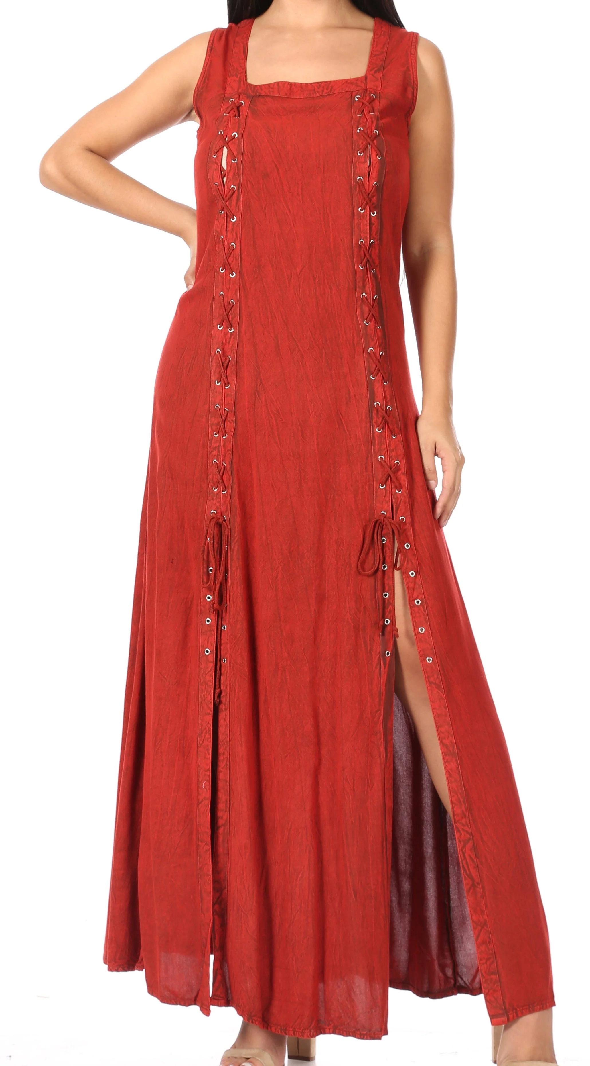 Sakkas Riva Women's Sleeveless Chemise + Over Dress Medieval Celtic Renaissance - Image 6