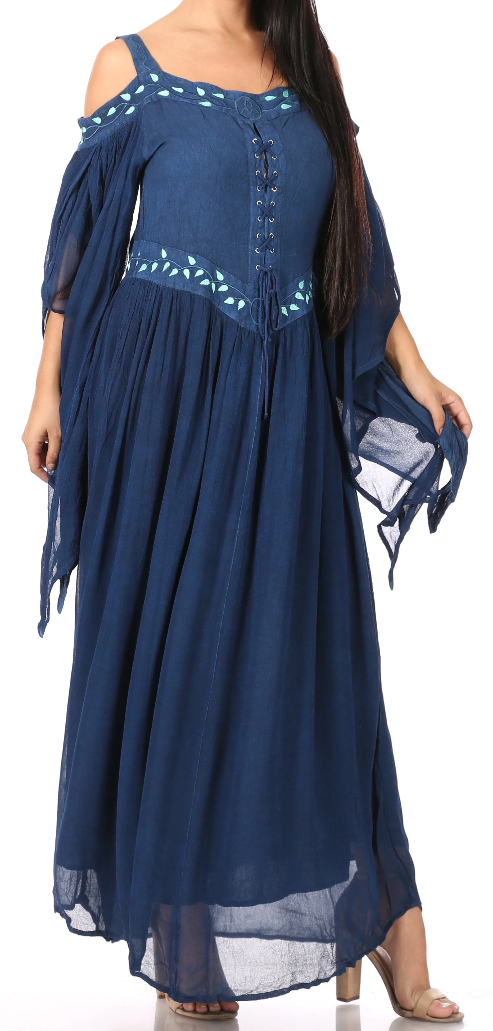 Sakkas Roisin Women's Medieval Celtic Renaissance Long Sleeve Costume Dress - Image 19