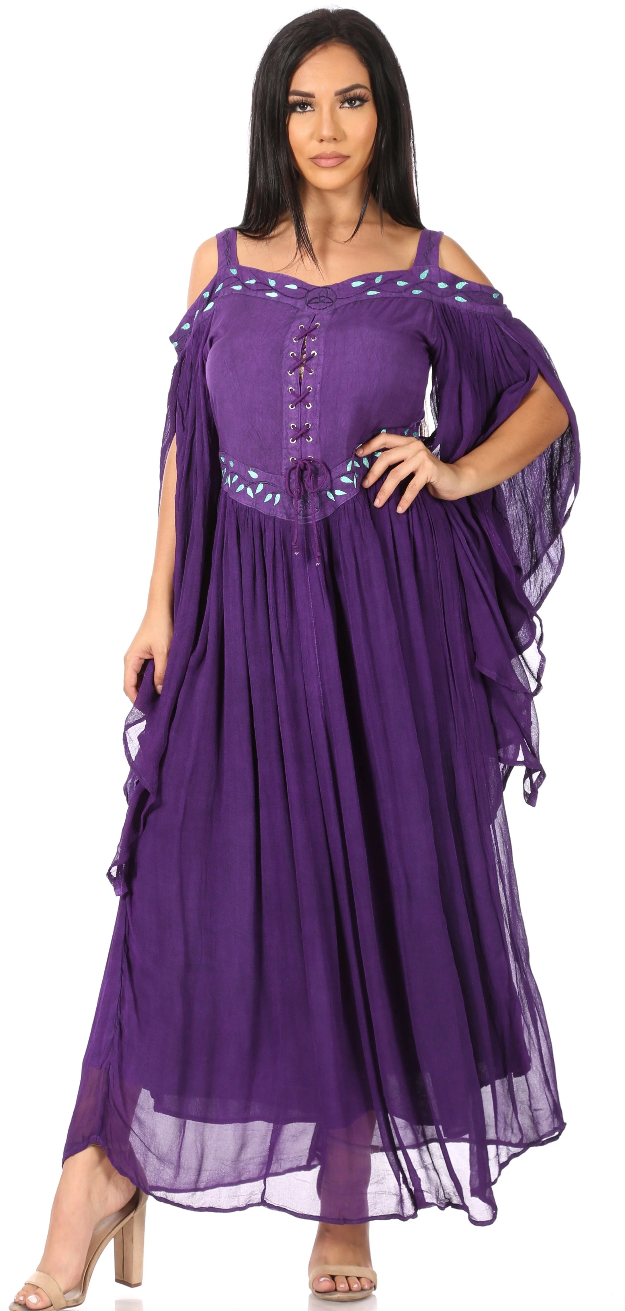 Sakkas Roisin Women's Medieval Celtic Renaissance Long Sleeve Costume Dress - Image 25