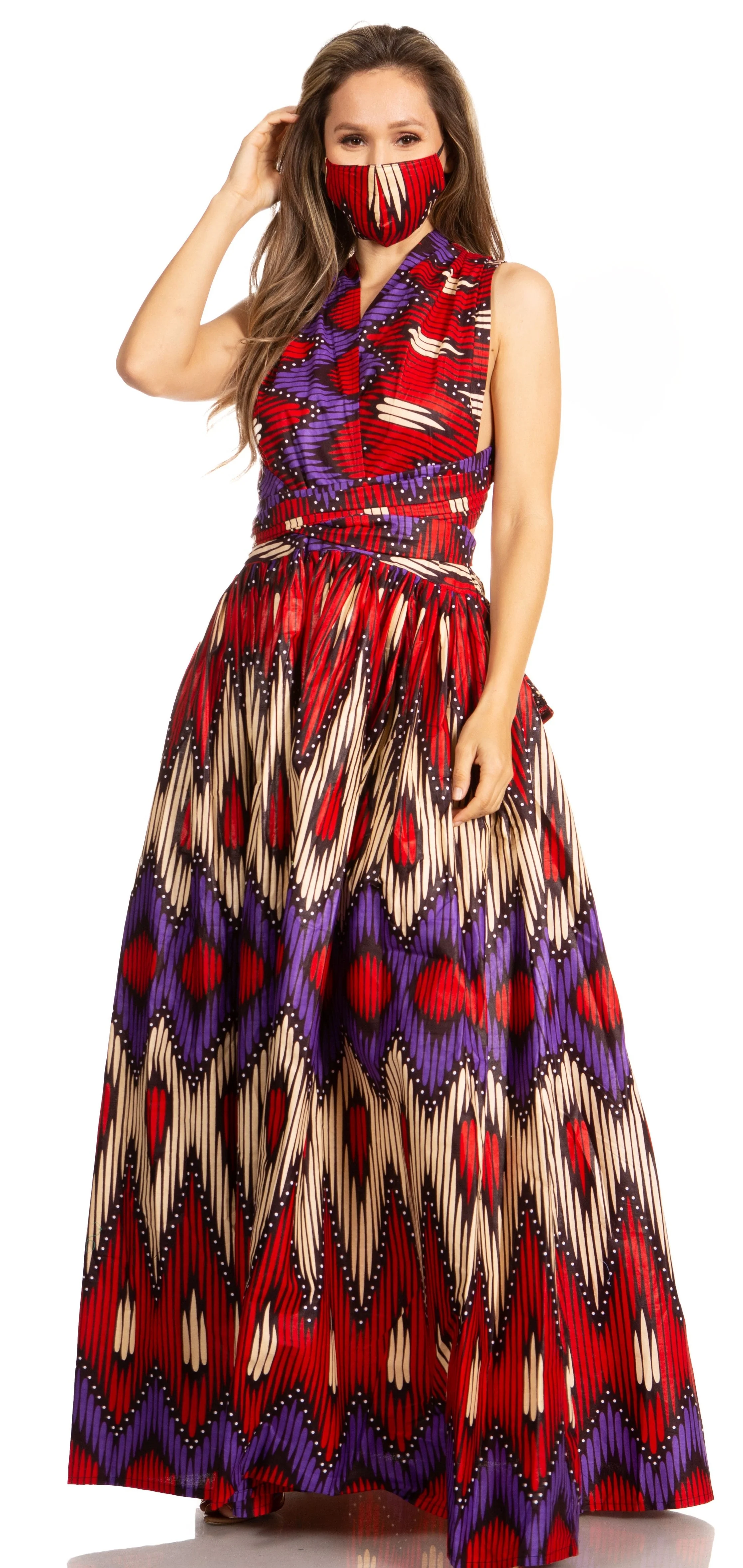 Sakkas Sandy Sexy Backless Year Around Long Maxi Infinity Dress Many Ways To Wear - Image 30