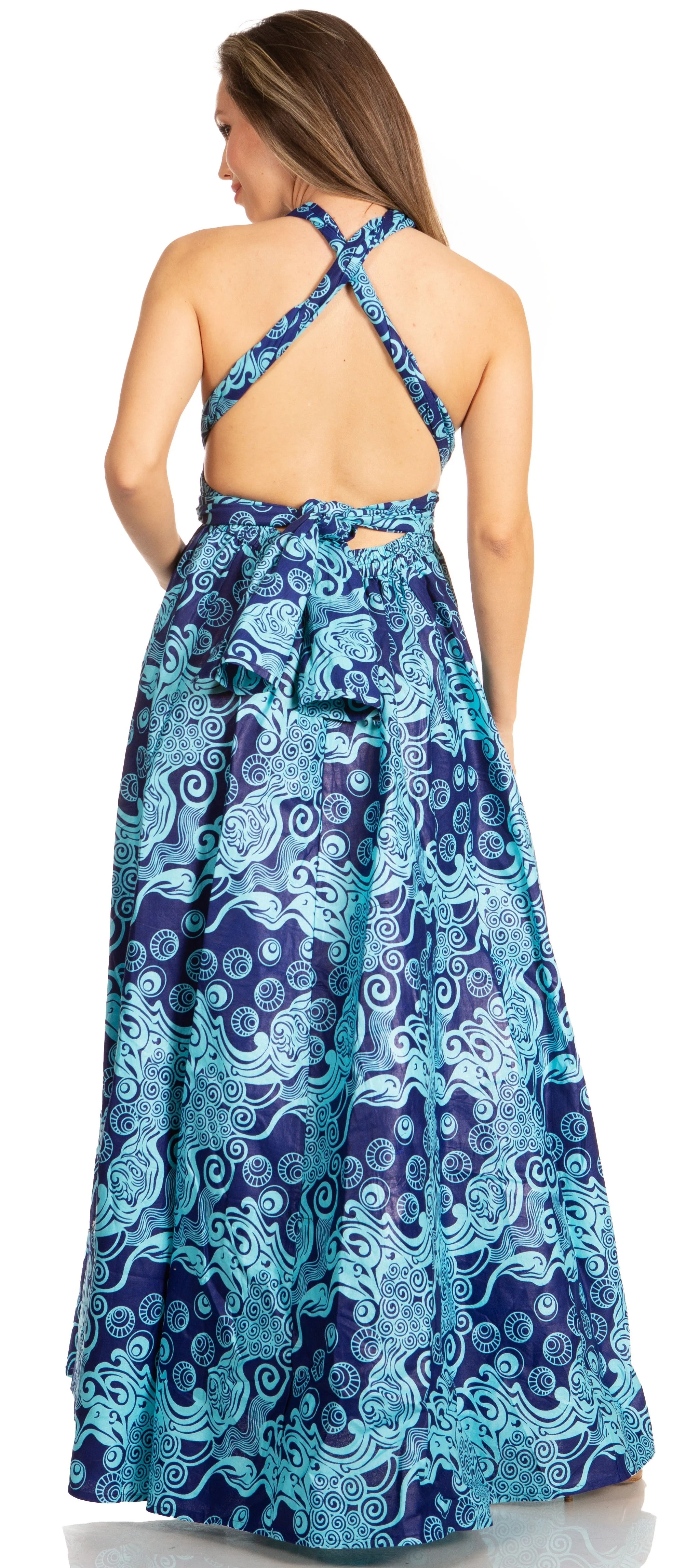 Sakkas Sandy Sexy Backless Year Around Long Maxi Infinity Dress Many Ways To Wear - Image 32