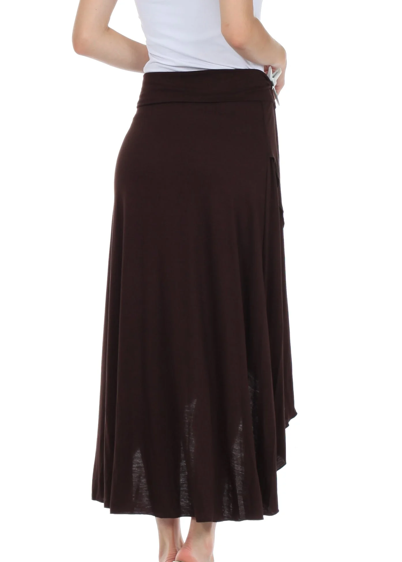 Sakkas Soft Jersey Feel Solid Color Strapless High Low Dress / Skirt - Image 8