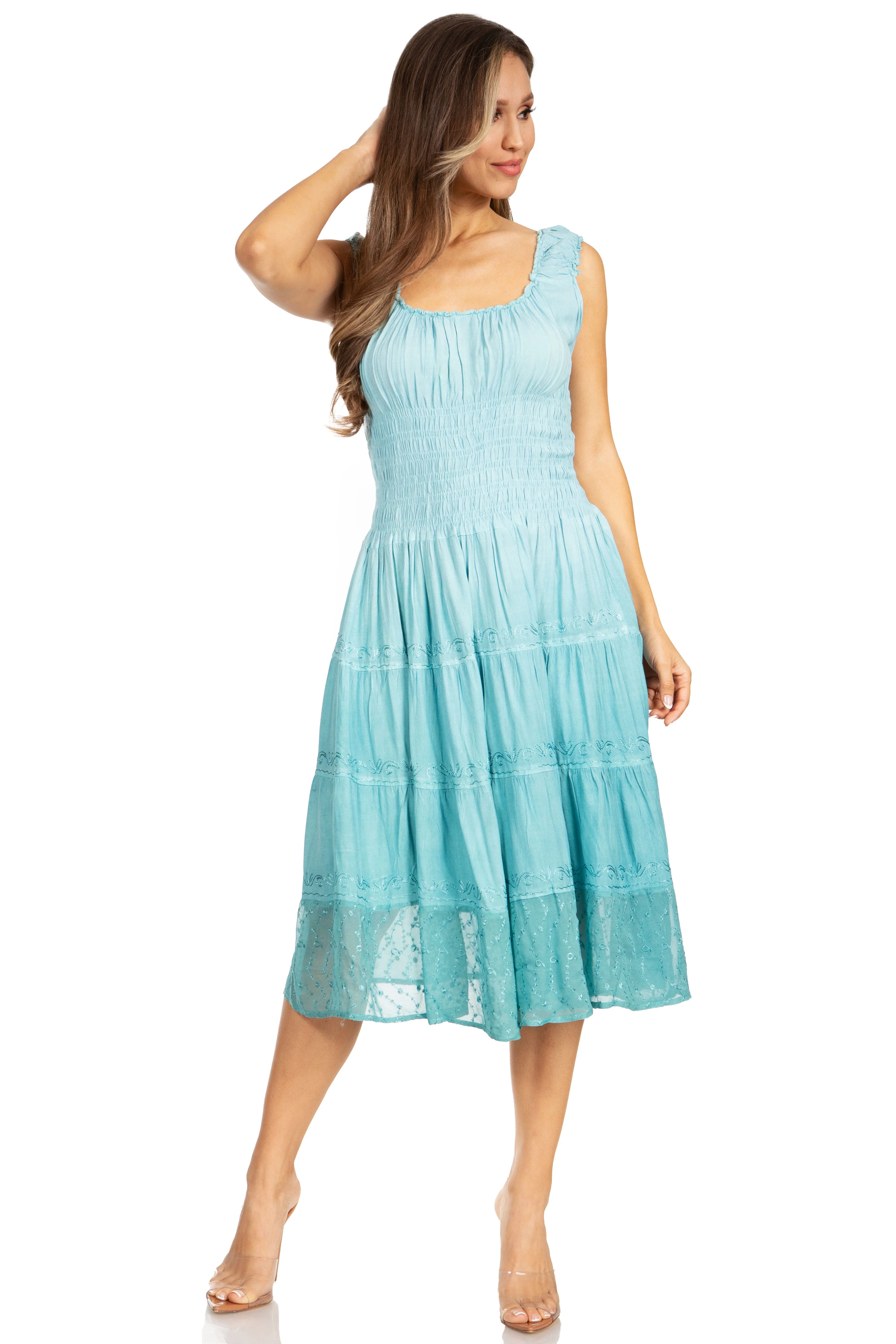 Sakkas Spring Maiden Ombre Peasant Dress - Image 107