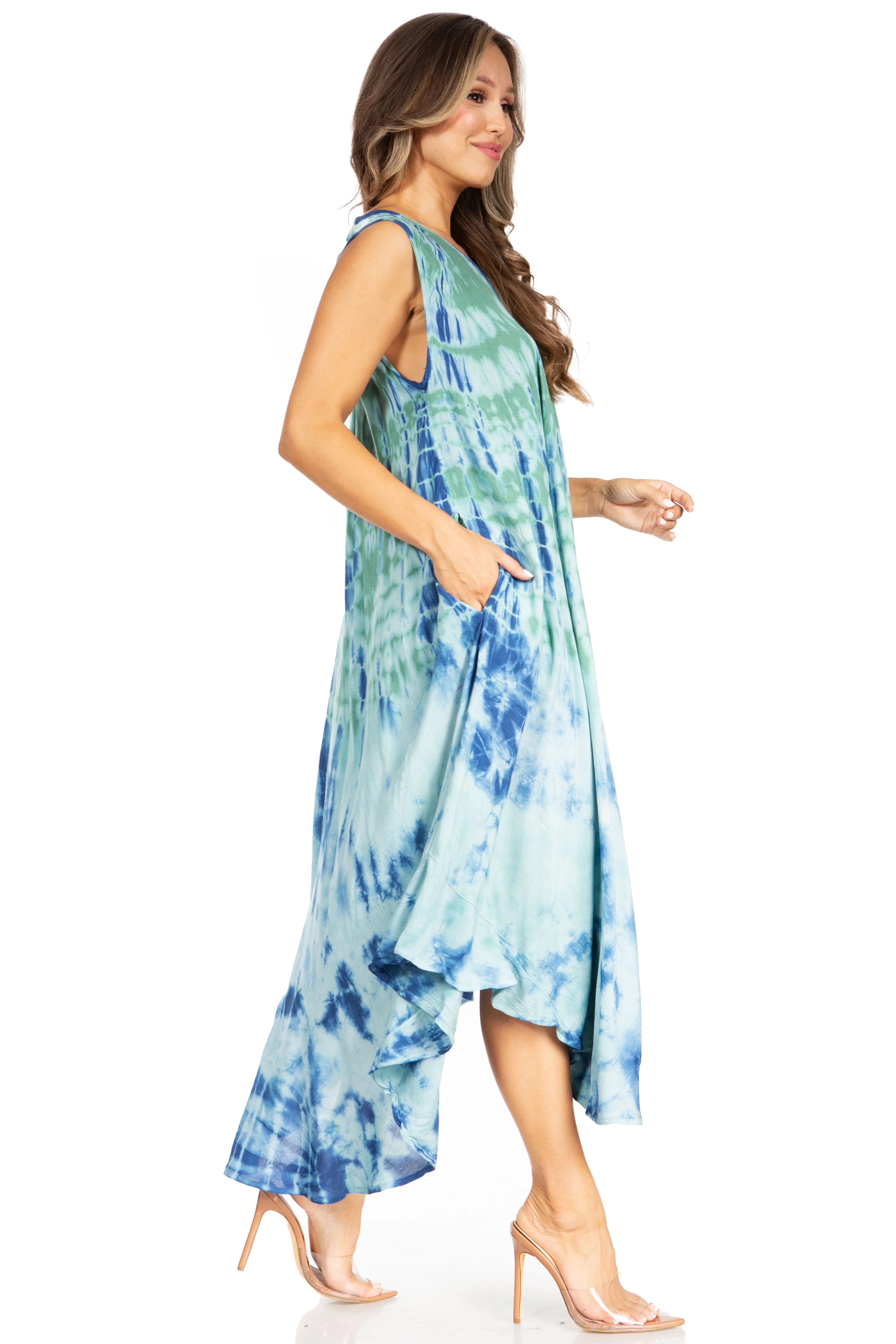 Sakkas Starlight Second Tie Dye Caftan Dress: Women's Beach Cover Up - Image 79