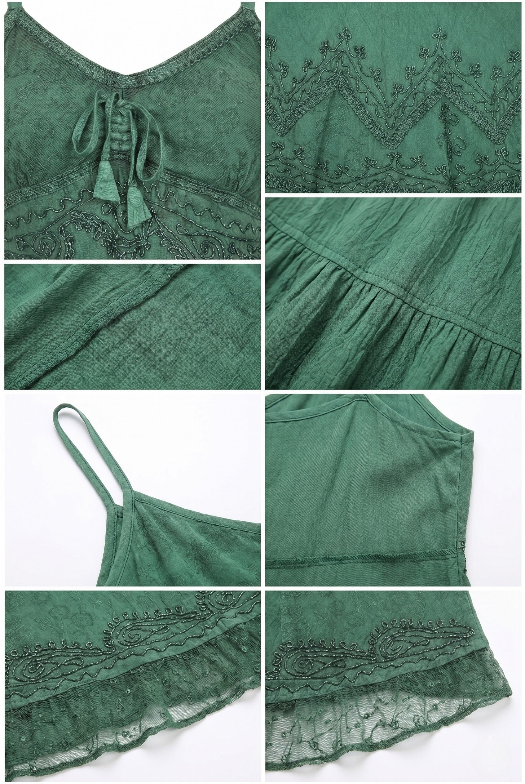Sakkas Stonewashed Rayon Adjustable Spaghetti Straps Mid Length Dress - Image 70