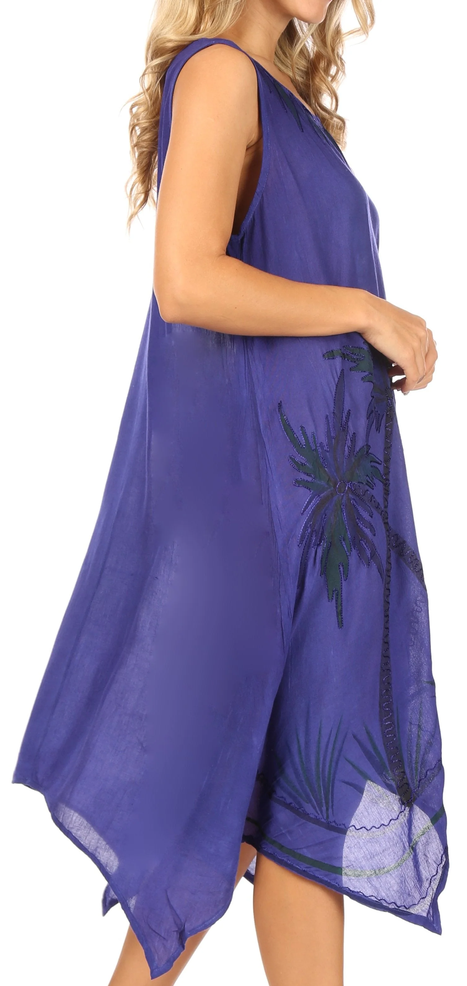 Sakkas Tinna Women's Casual Sleeveless Tank Flare Midi Boho Print Dress Cover-up - Image 14