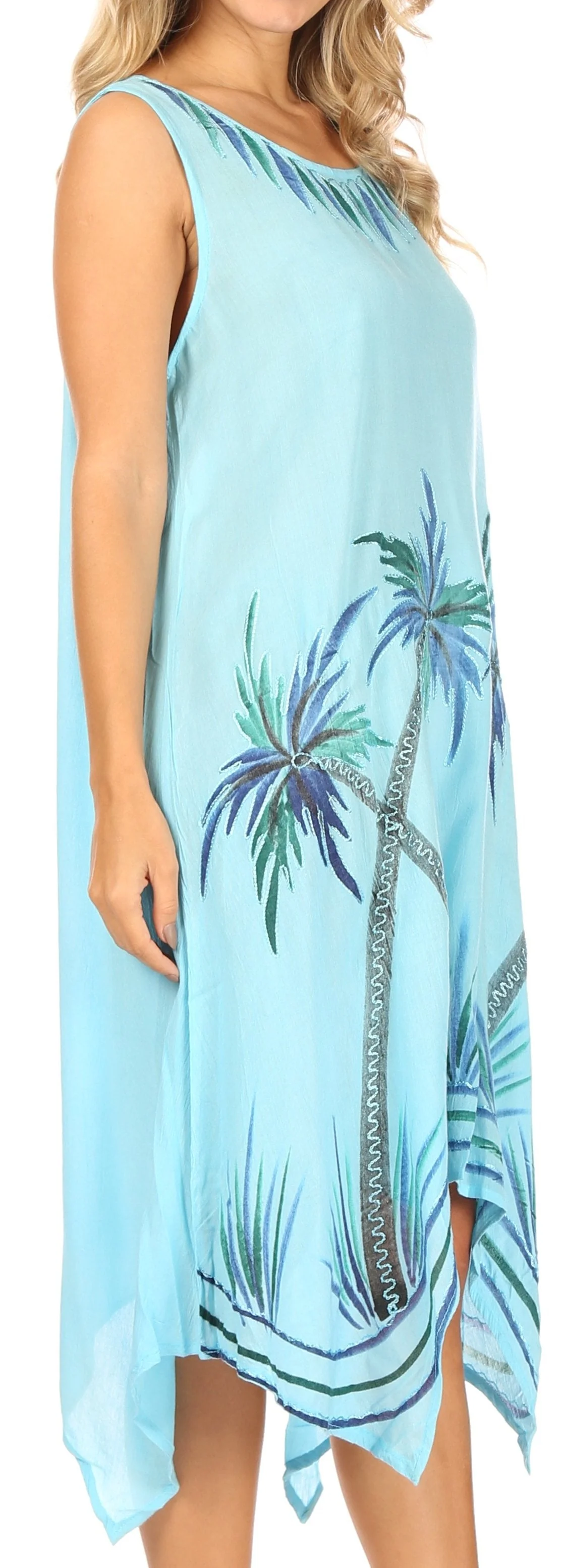 Sakkas Tinna Women's Casual Sleeveless Tank Flare Midi Boho Print Dress Cover-up - Image 24