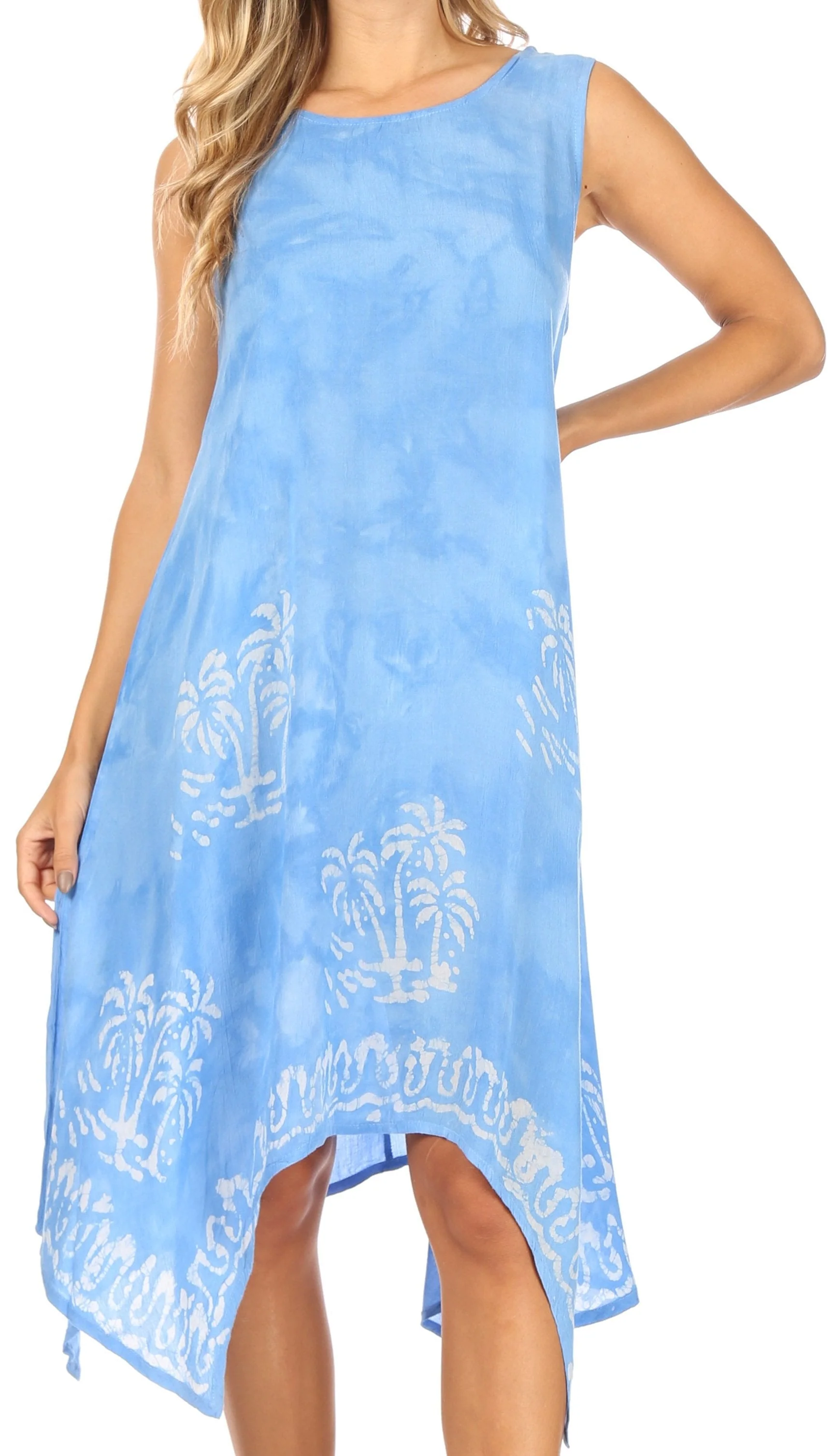 Sakkas Tinna Women's Casual Sleeveless Tank Flare Midi Boho Print Dress Cover-up - Image 31