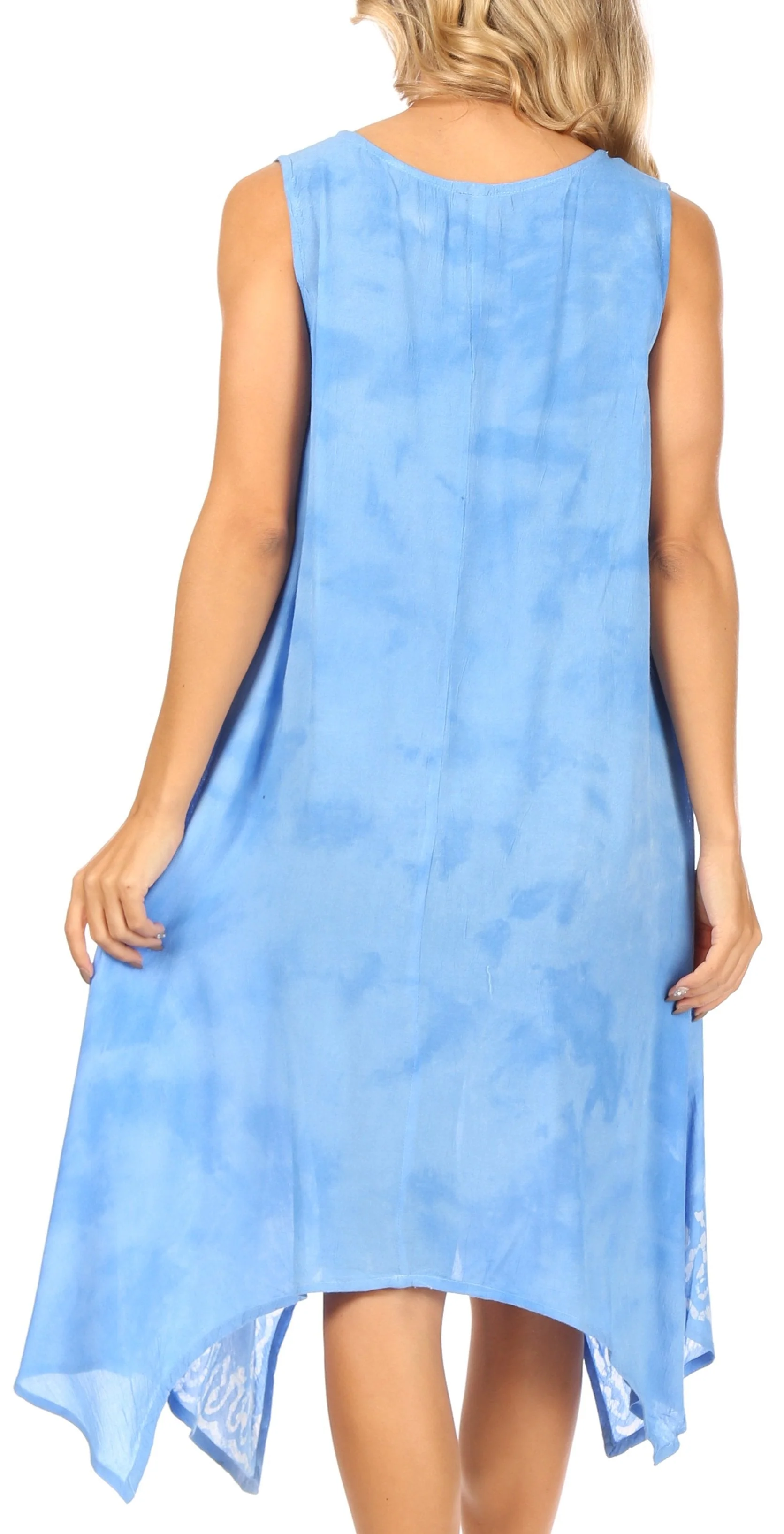 Sakkas Tinna Women's Casual Sleeveless Tank Flare Midi Boho Print Dress Cover-up - Image 32
