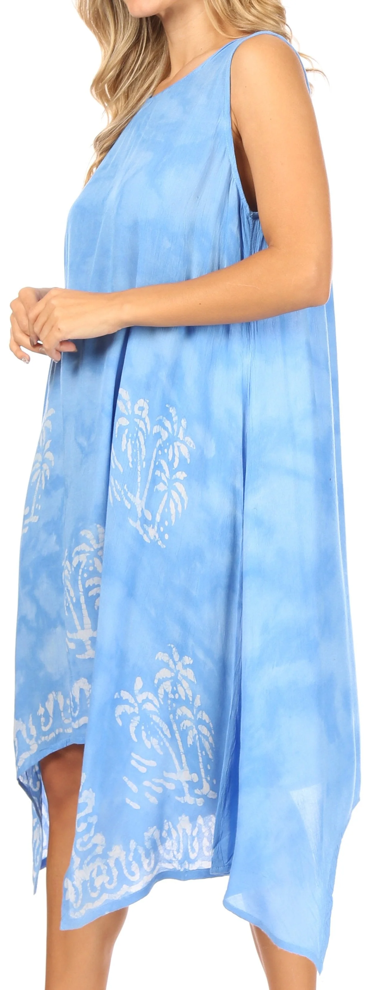 Sakkas Tinna Women's Casual Sleeveless Tank Flare Midi Boho Print Dress Cover-up - Image 33