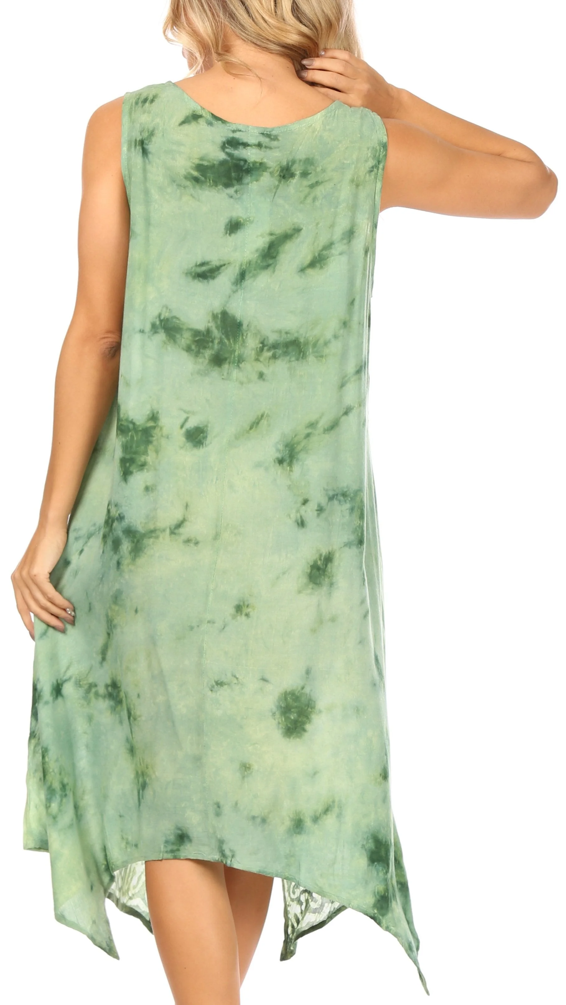 Sakkas Tinna Women's Casual Sleeveless Tank Flare Midi Boho Print Dress Cover-up - Image 42