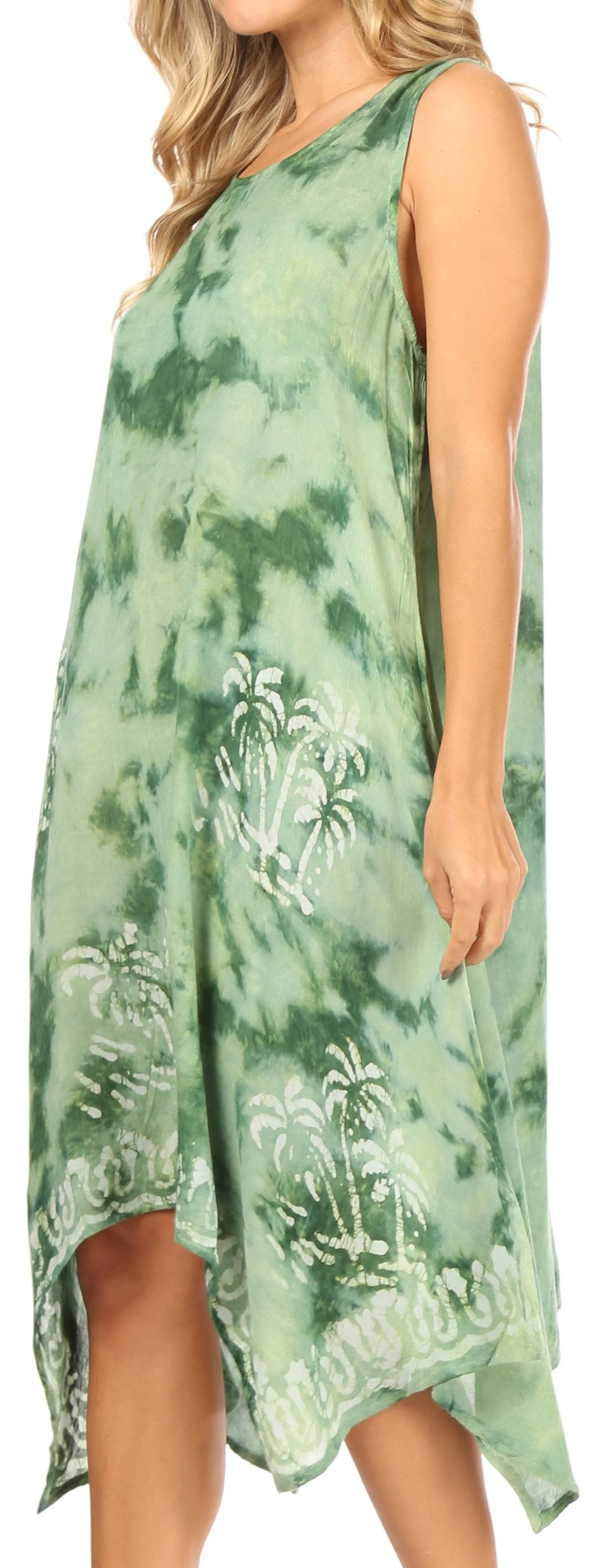 Sakkas Tinna Women's Casual Sleeveless Tank Flare Midi Boho Print Dress Cover-up - Image 43