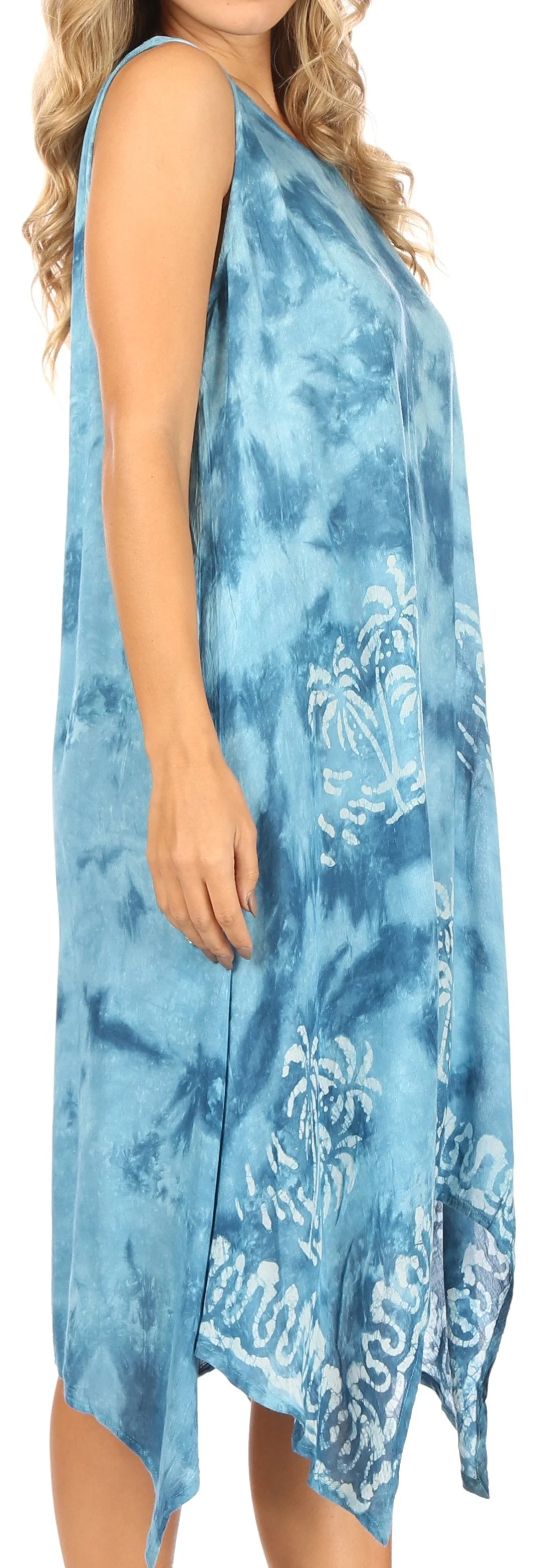 Sakkas Tinna Women's Casual Sleeveless Tank Flare Midi Boho Print Dress Cover-up - Image 49