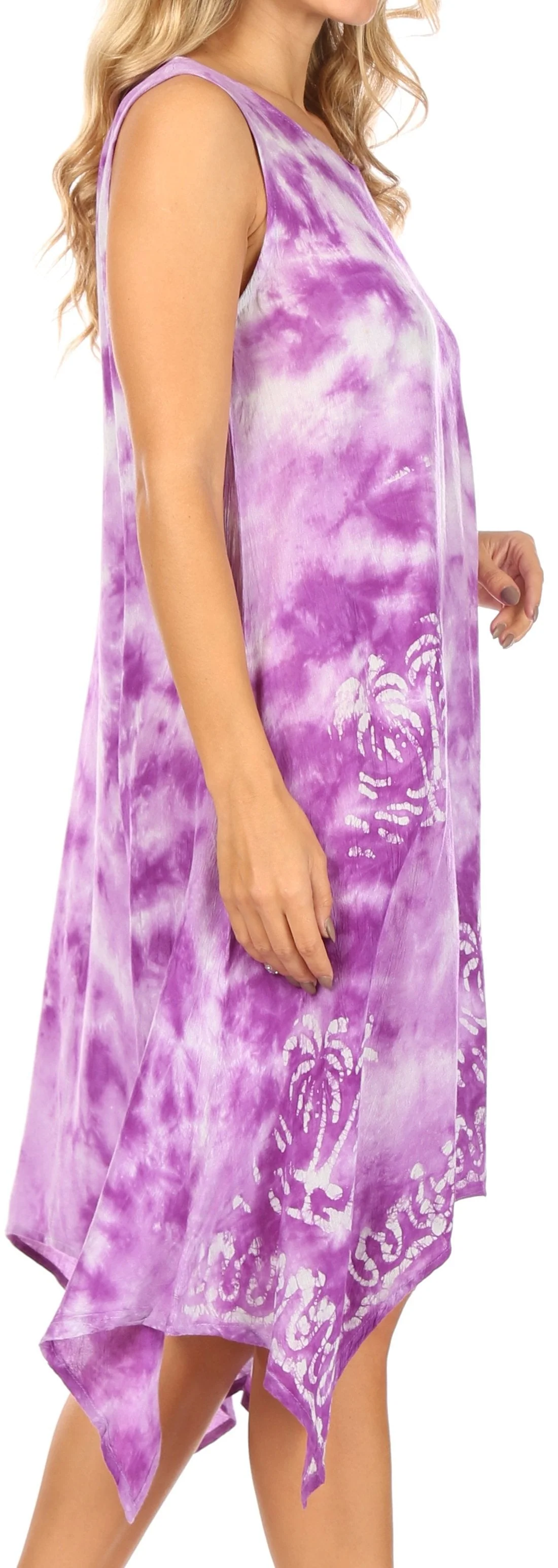 Sakkas Tinna Women's Casual Sleeveless Tank Flare Midi Boho Print Dress Cover-up - Image 59
