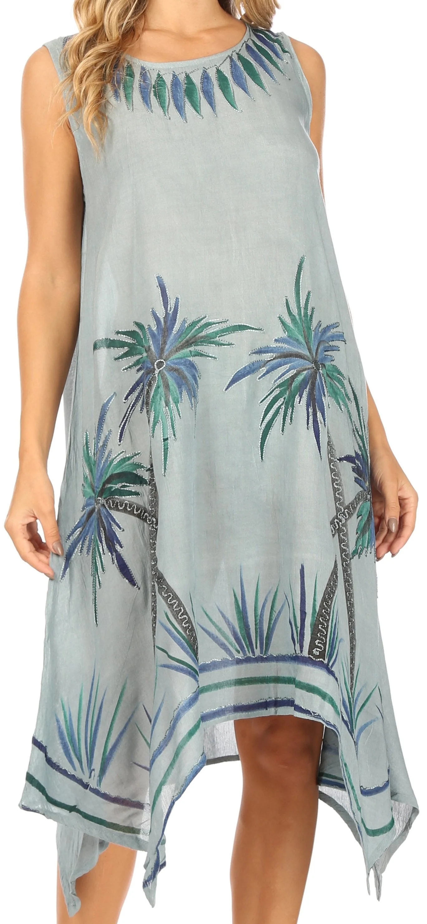 Sakkas Tinna Women's Casual Sleeveless Tank Flare Midi Boho Print Dress Cover-up - Image 6