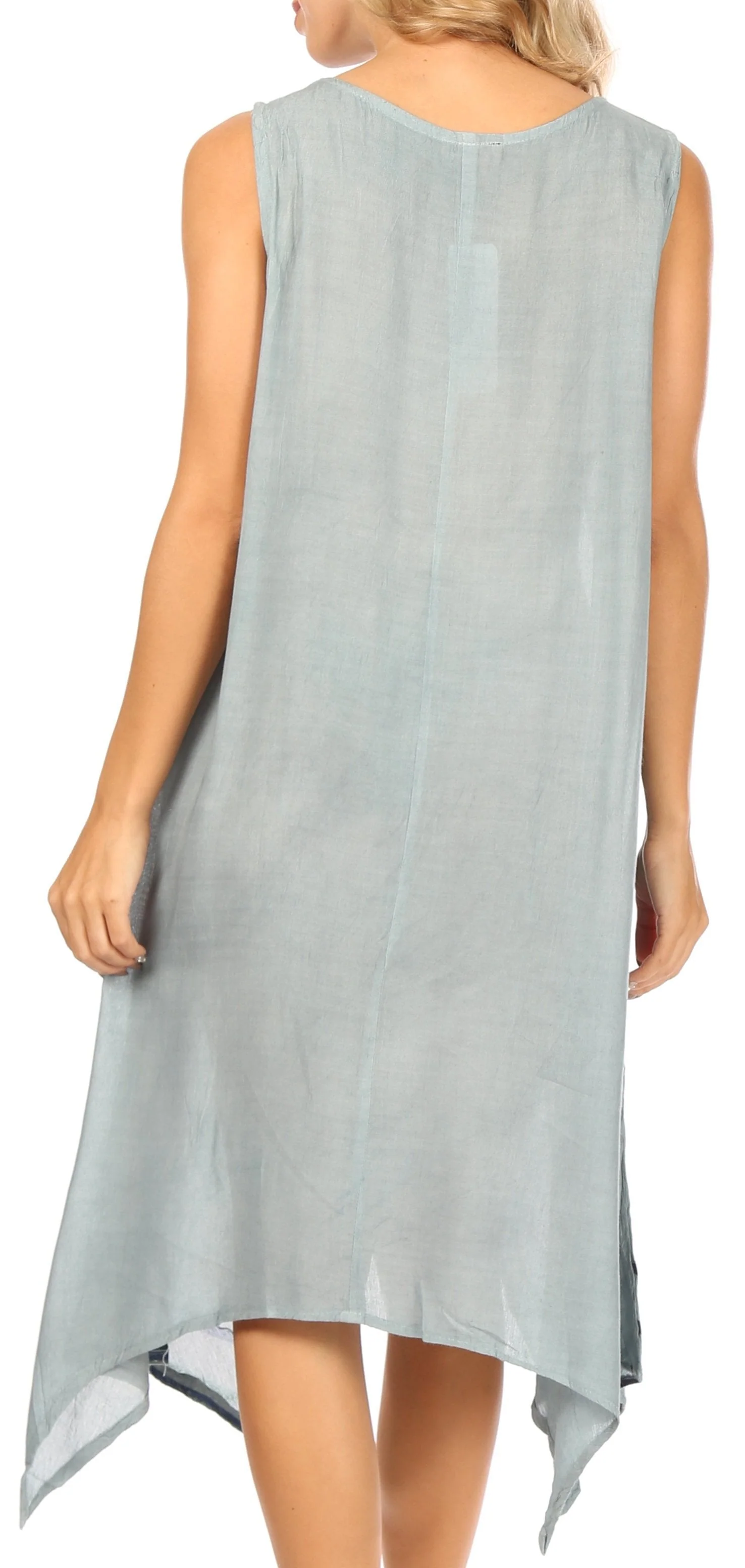 Sakkas Tinna Women's Casual Sleeveless Tank Flare Midi Boho Print Dress Cover-up - Image 7