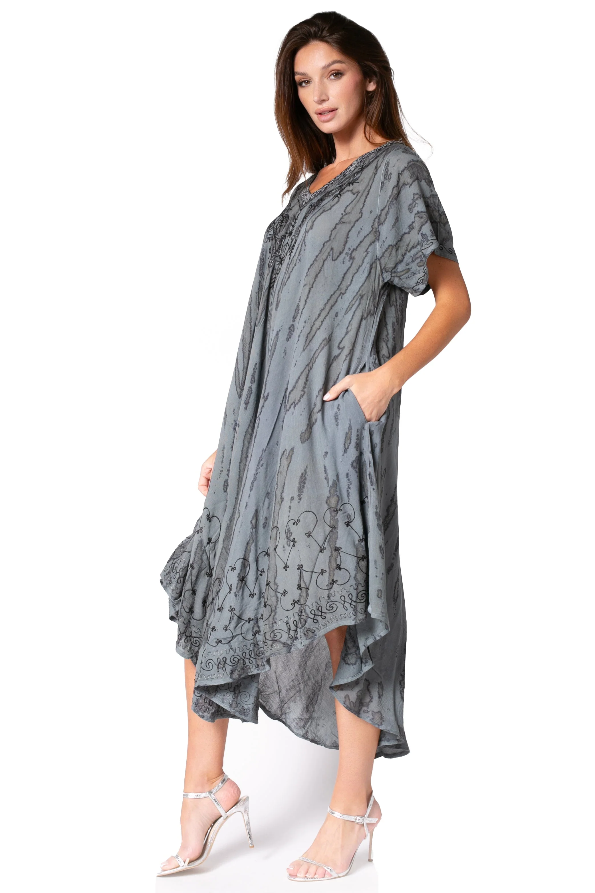 Sakkas Viveka Embroidered Caftan Dress - Image 113