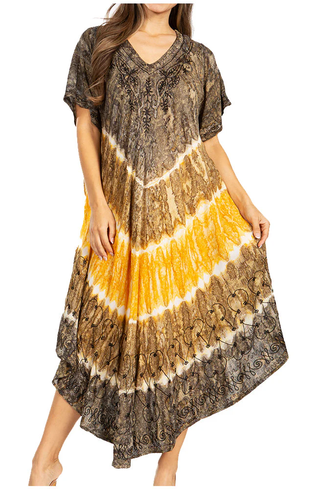Sakkas Viveka Embroidered Caftan Dress - Image 126