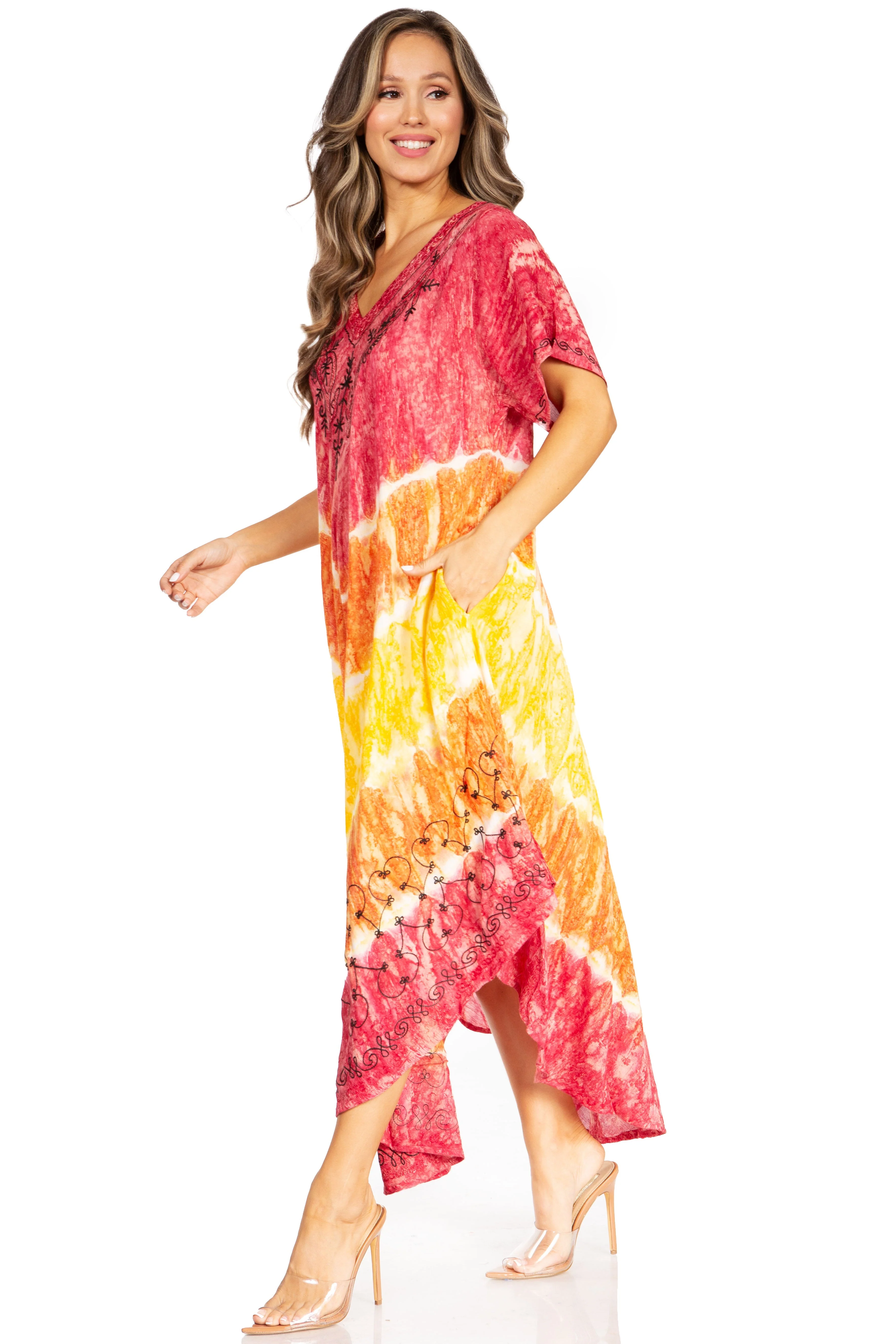 Sakkas Viveka Embroidered Caftan Dress - Image 78