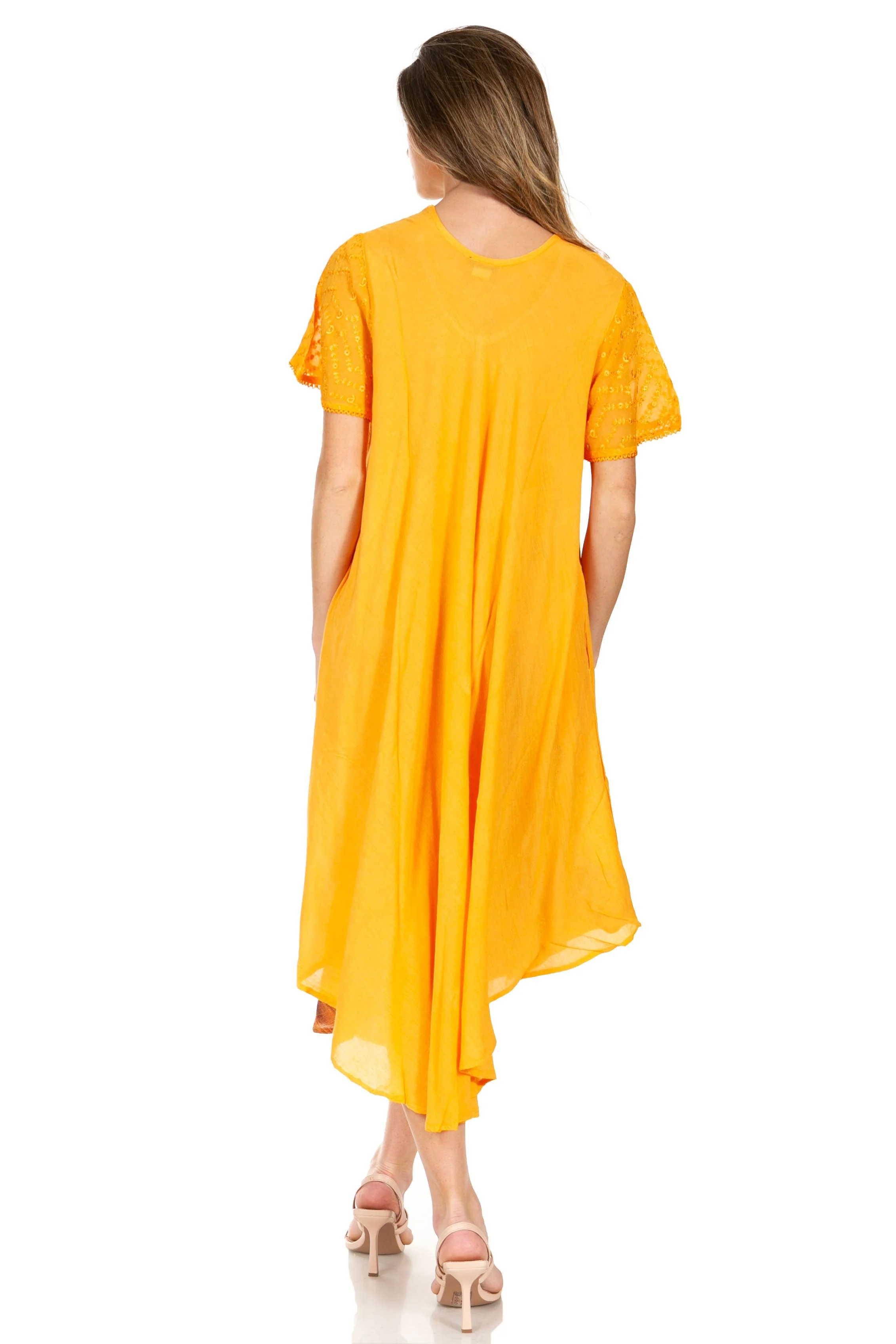 Sakkas Watercolor Palm Tree Tank Caftan Dress - Image 12