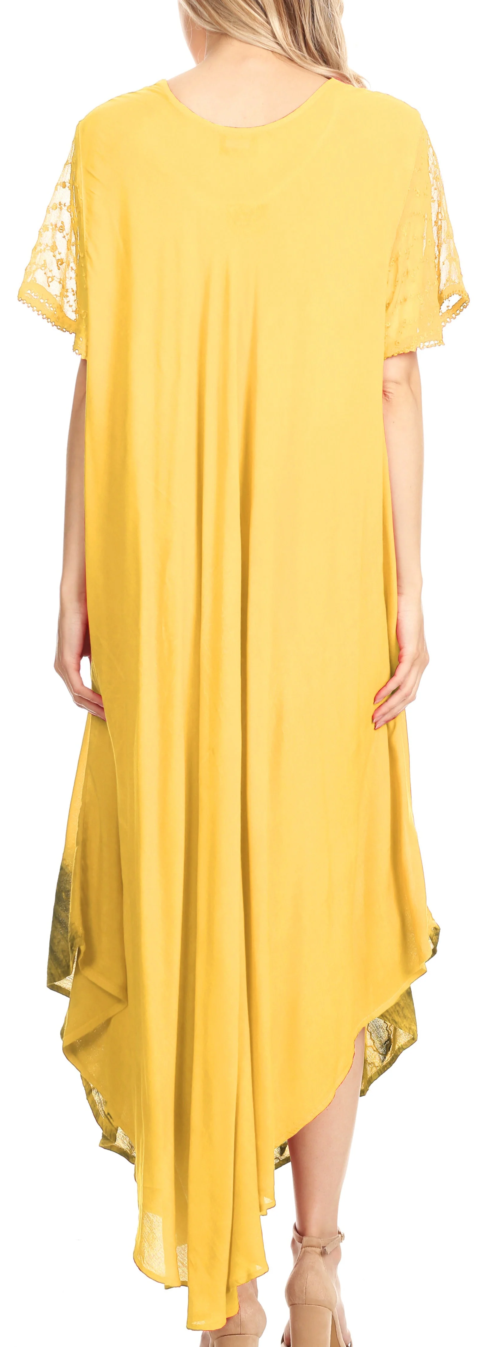 Sakkas Watercolor Palm Tree Tank Caftan Dress - Image 32