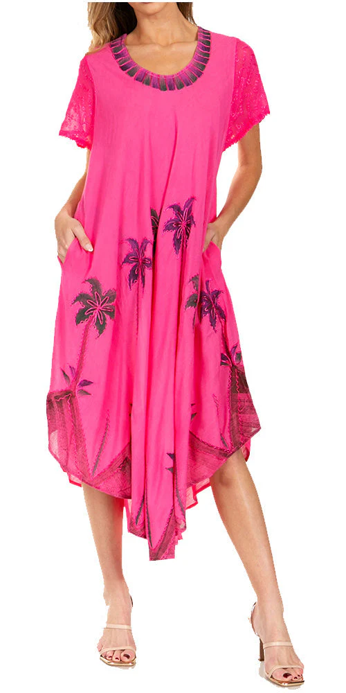 Sakkas Watercolor Palm Tree Tank Caftan Dress - Image 55