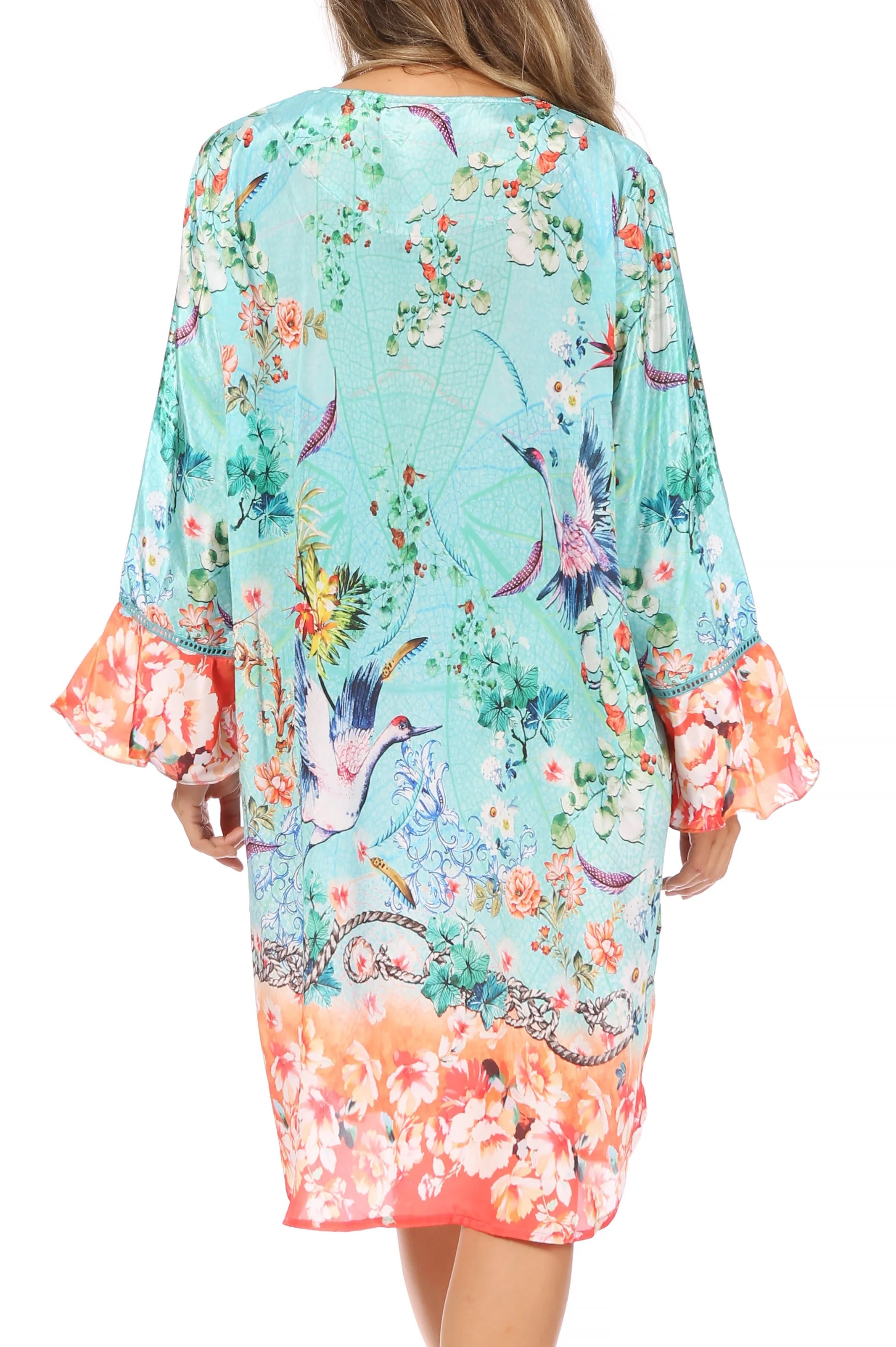 Sakkas Ximena Women's Floral Boho Cocktail Dress Tunic Cover-up V neck Summer - Image 17