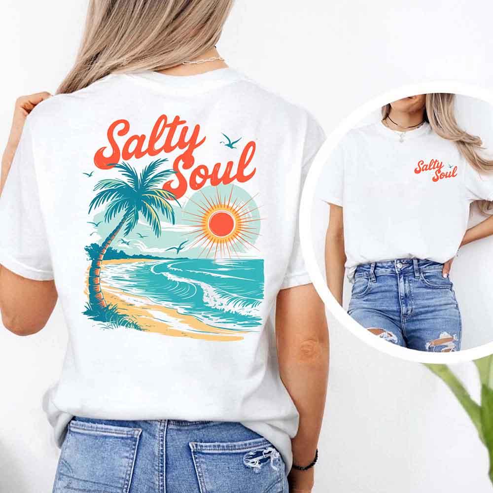 Salty Soul Comfort Colors Tee – Women’s Summer Beach Shirt - Image 4