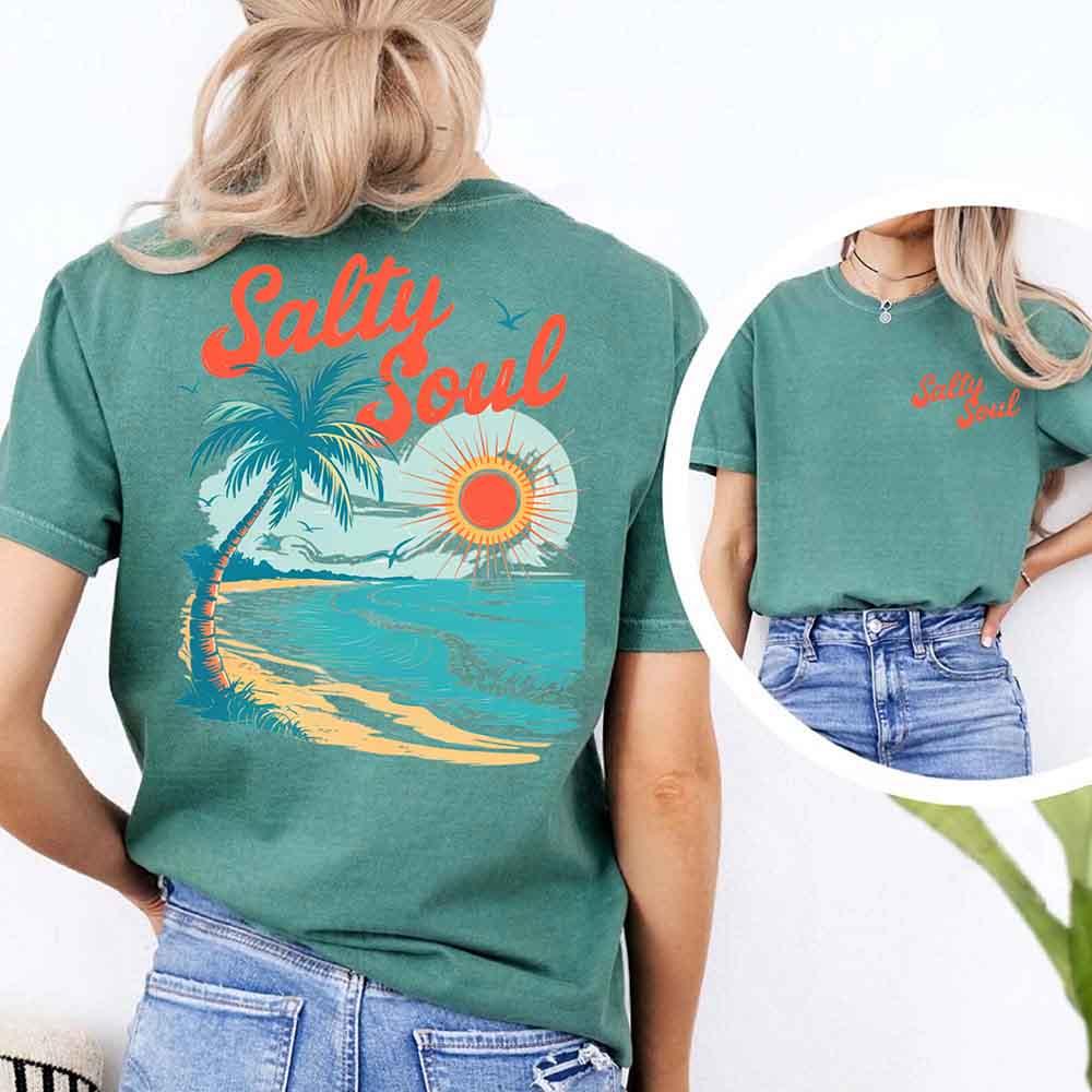 Salty Soul Comfort Colors Tee – Women’s Summer Beach Shirt - Image 7