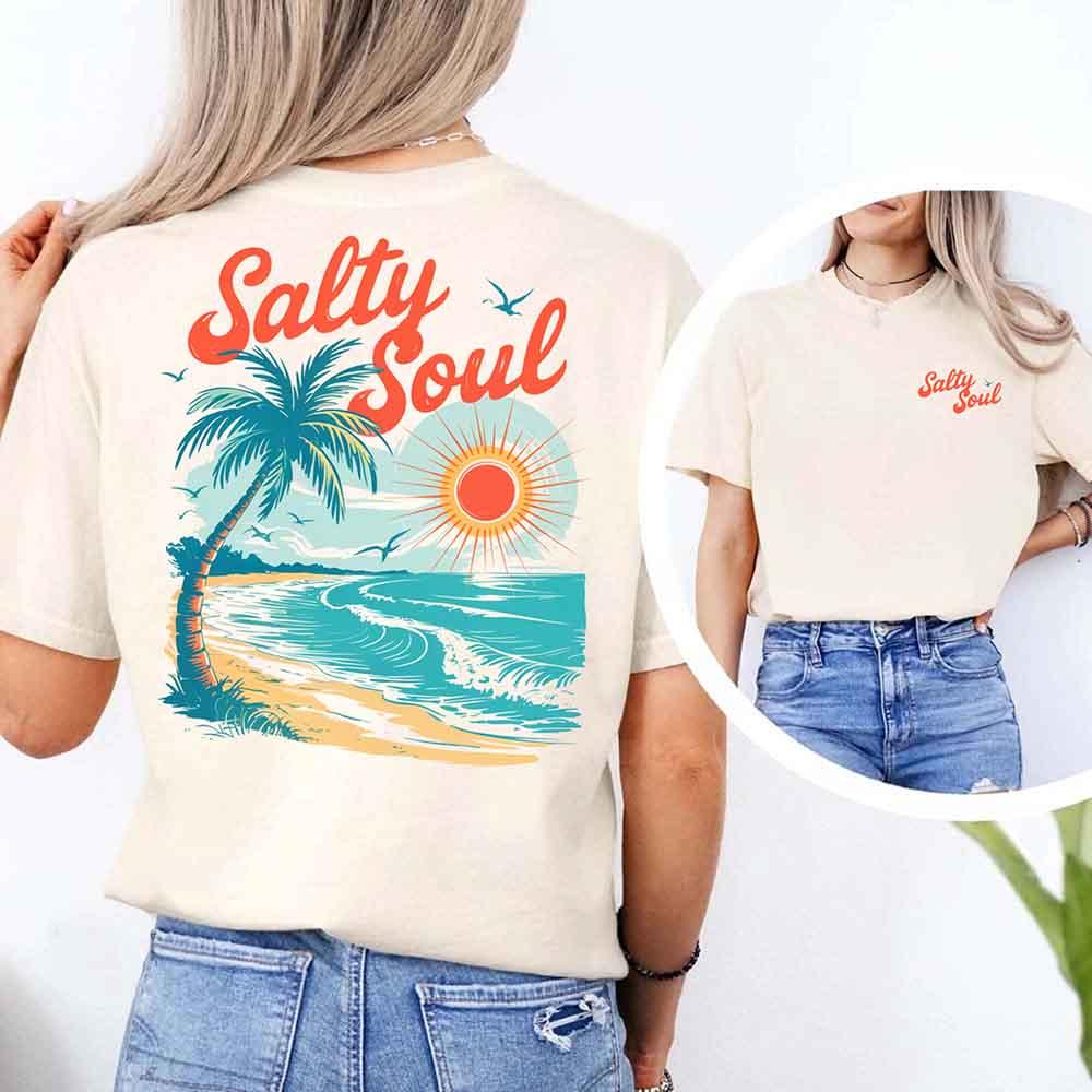 Salty Soul Comfort Colors Tee – Women’s Summer Beach Shirt - Image 8