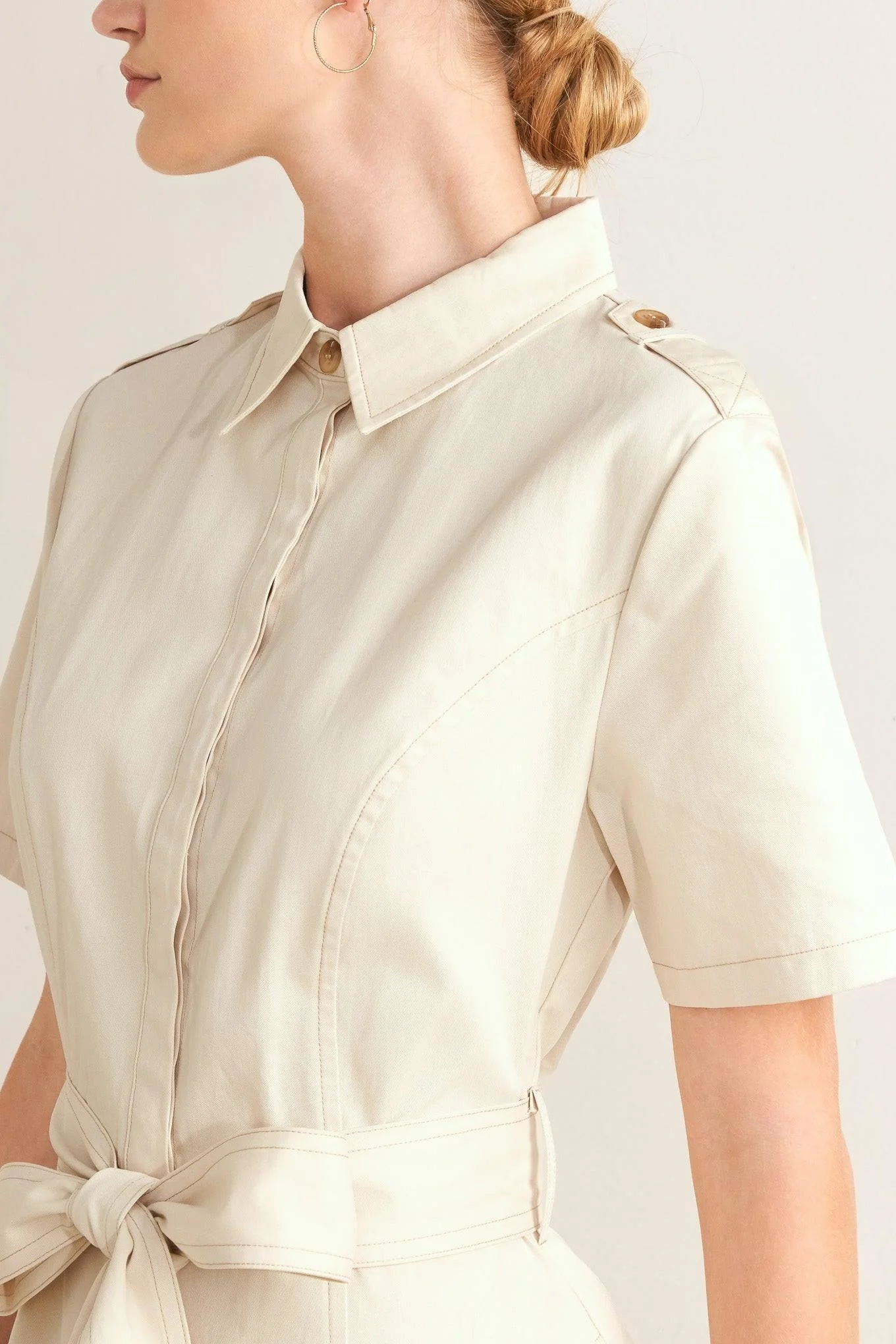 Sandstone Grace Woven Midi Shirt Dress - Image 6