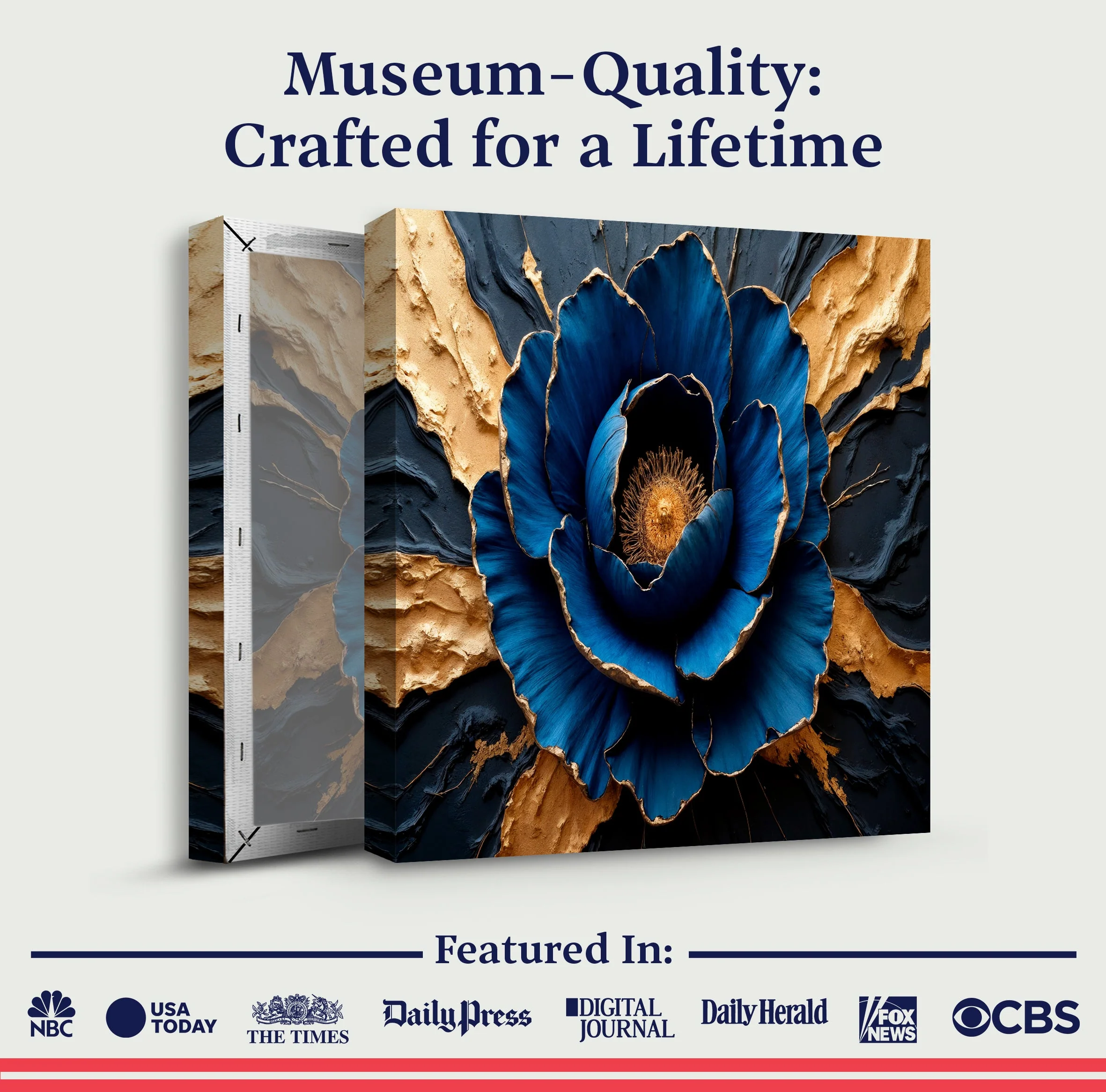 Sapphire Bloom Wall Art - Image 6