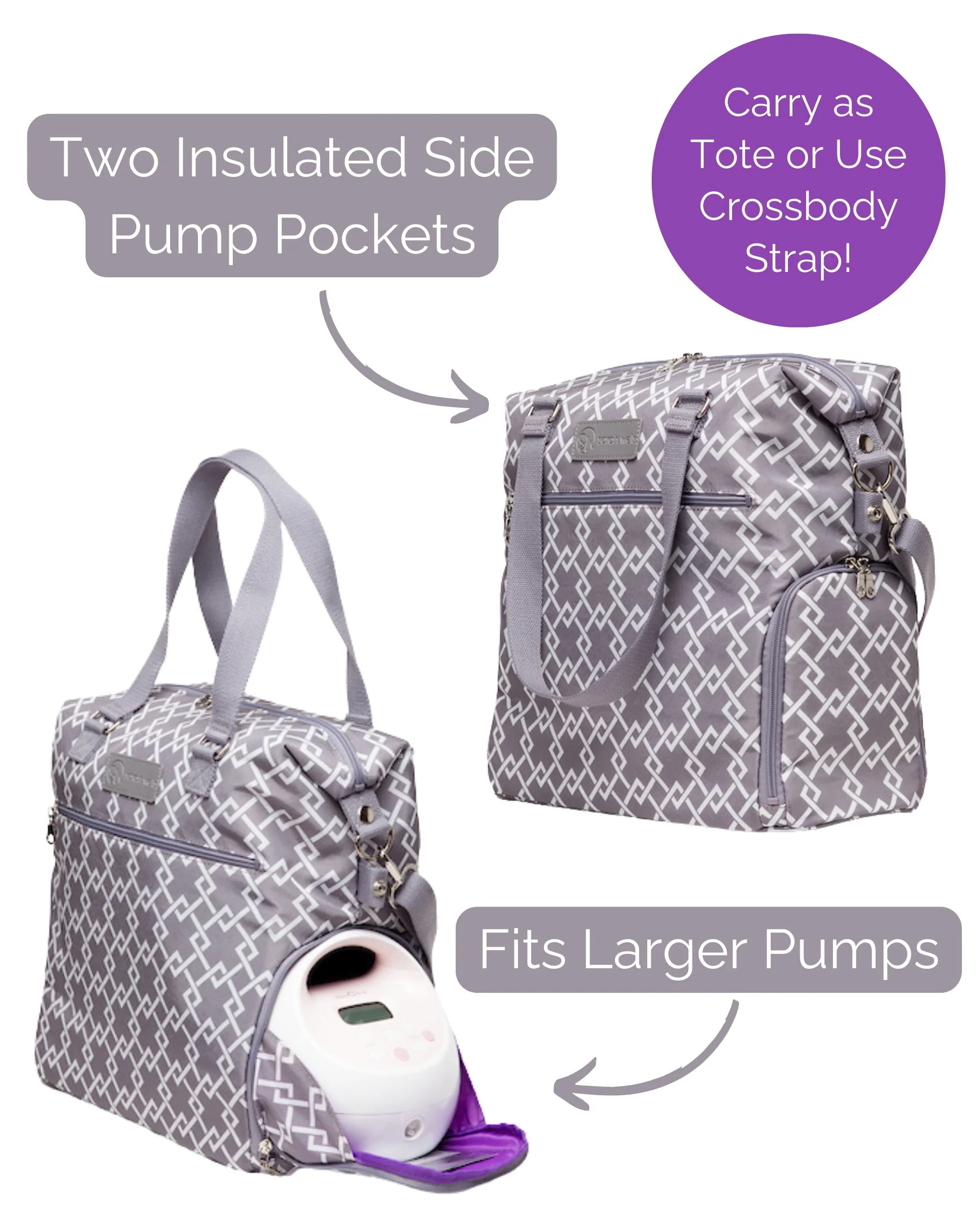 Sarah Wells Lizzy Breast Pump Tote – Lightweight, Easy-Clean Bag with Insulated Pocket, Laptop Sleeve & Side Storage – Fits Pumps & More - Image 11