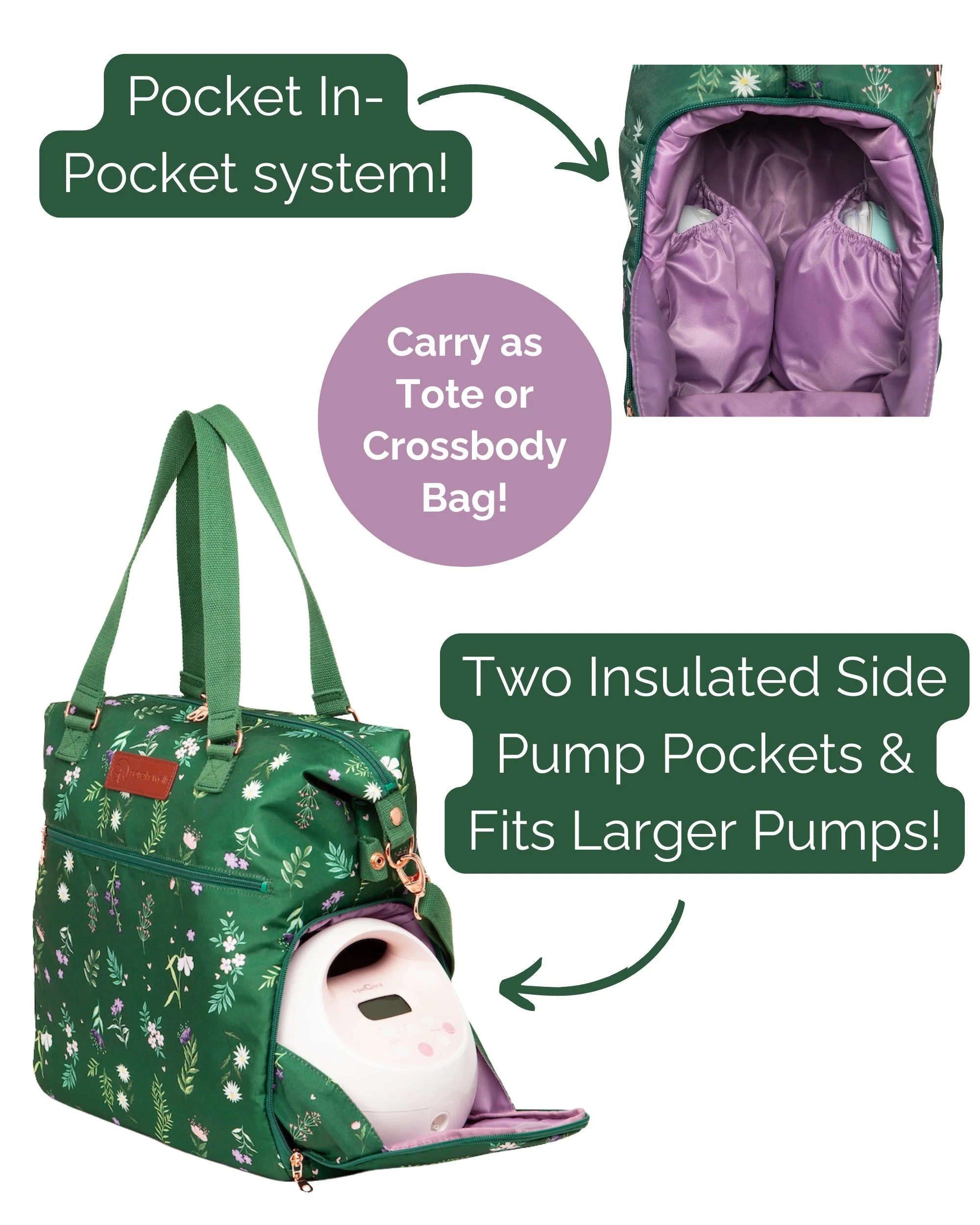 Sarah Wells Lizzy Breast Pump Tote – Lightweight, Easy-Clean Bag with Insulated Pocket, Laptop Sleeve & Side Storage – Fits Pumps & More - Image 7