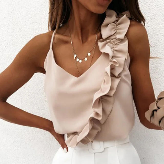 Satin Ruffle Cami Top - Image 3