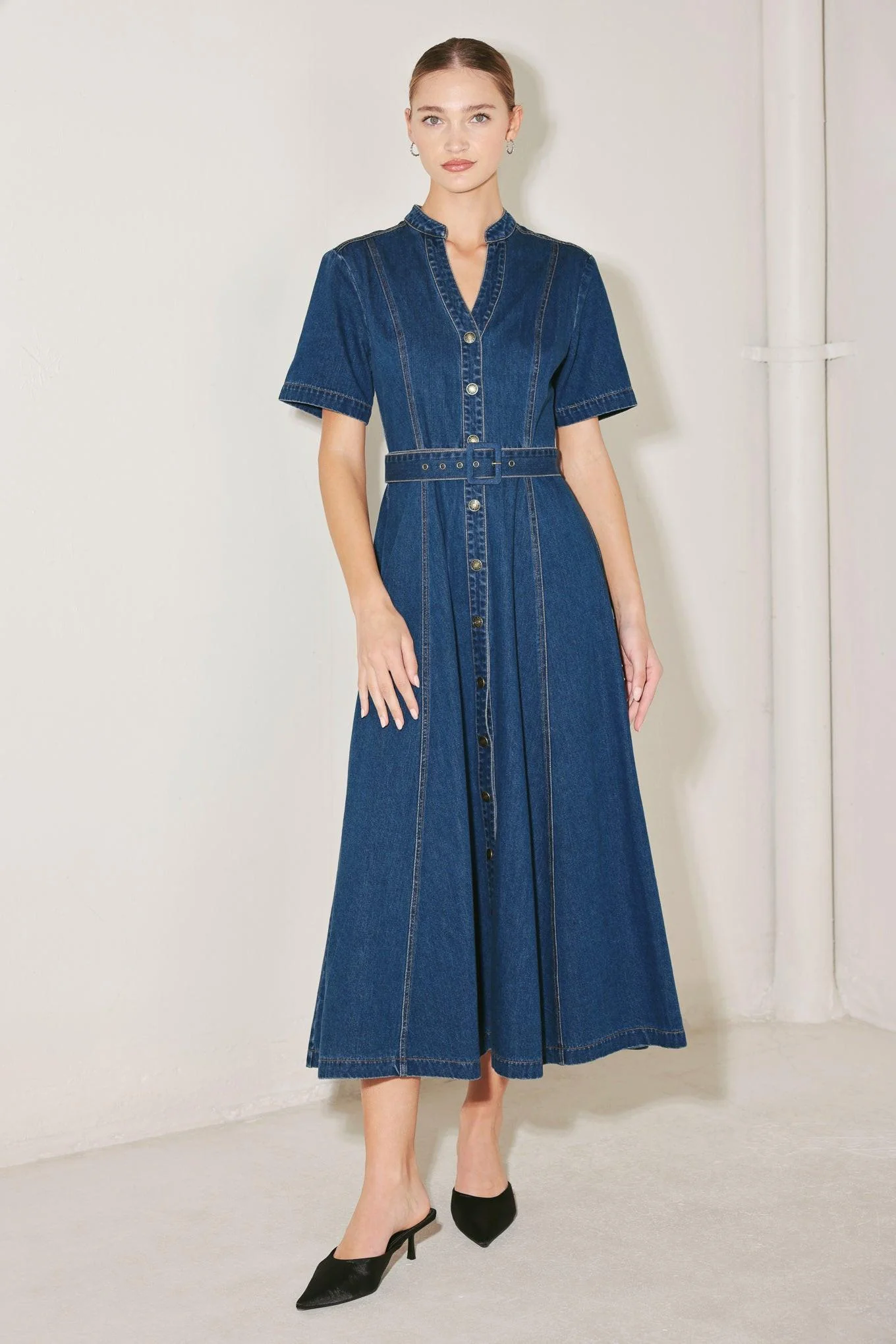 Saturn Street Denim Midi Dress - Image 5