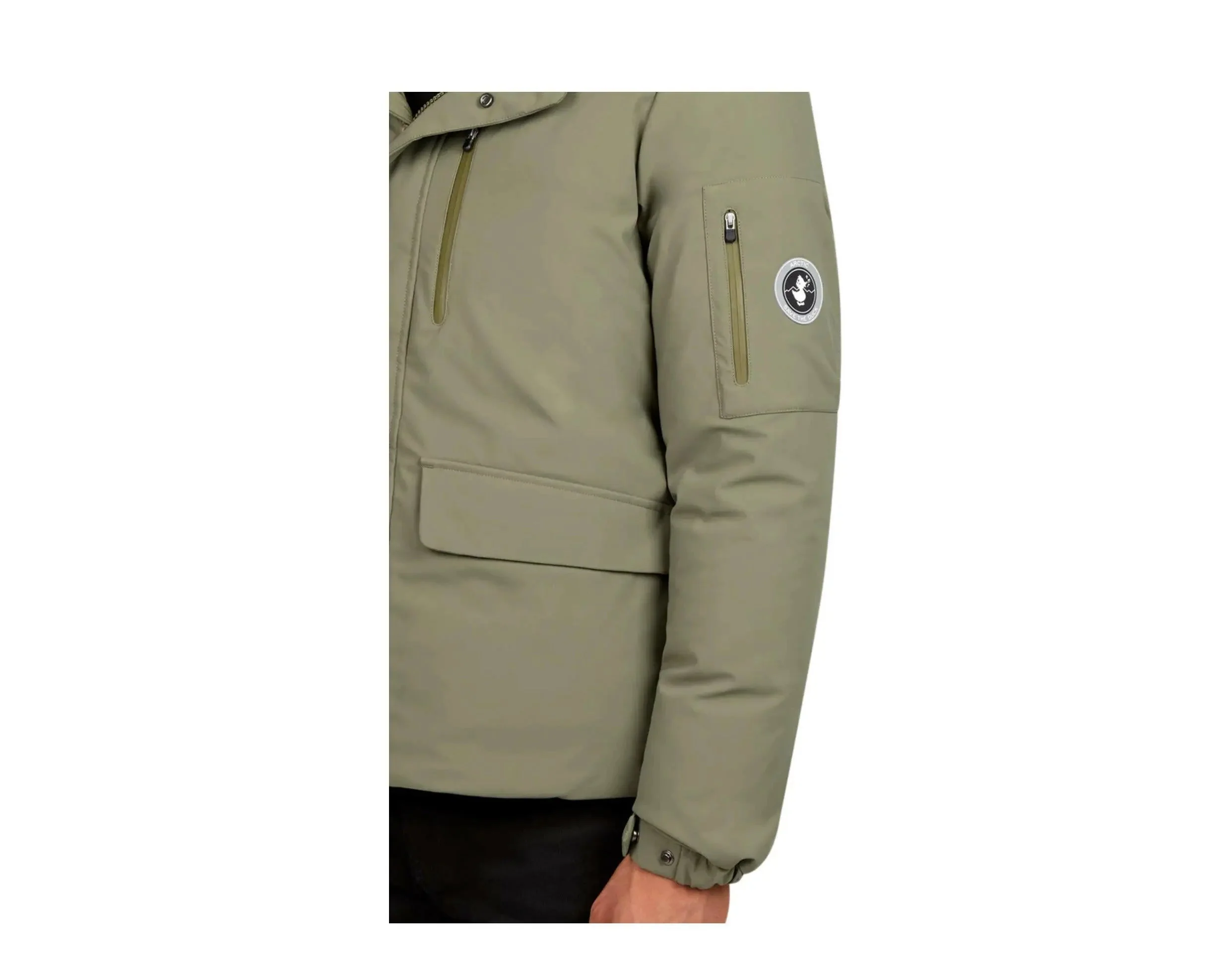 Save The Duck Smeg Hooded Parka Men Jacket Dusty Olive - Image 3
